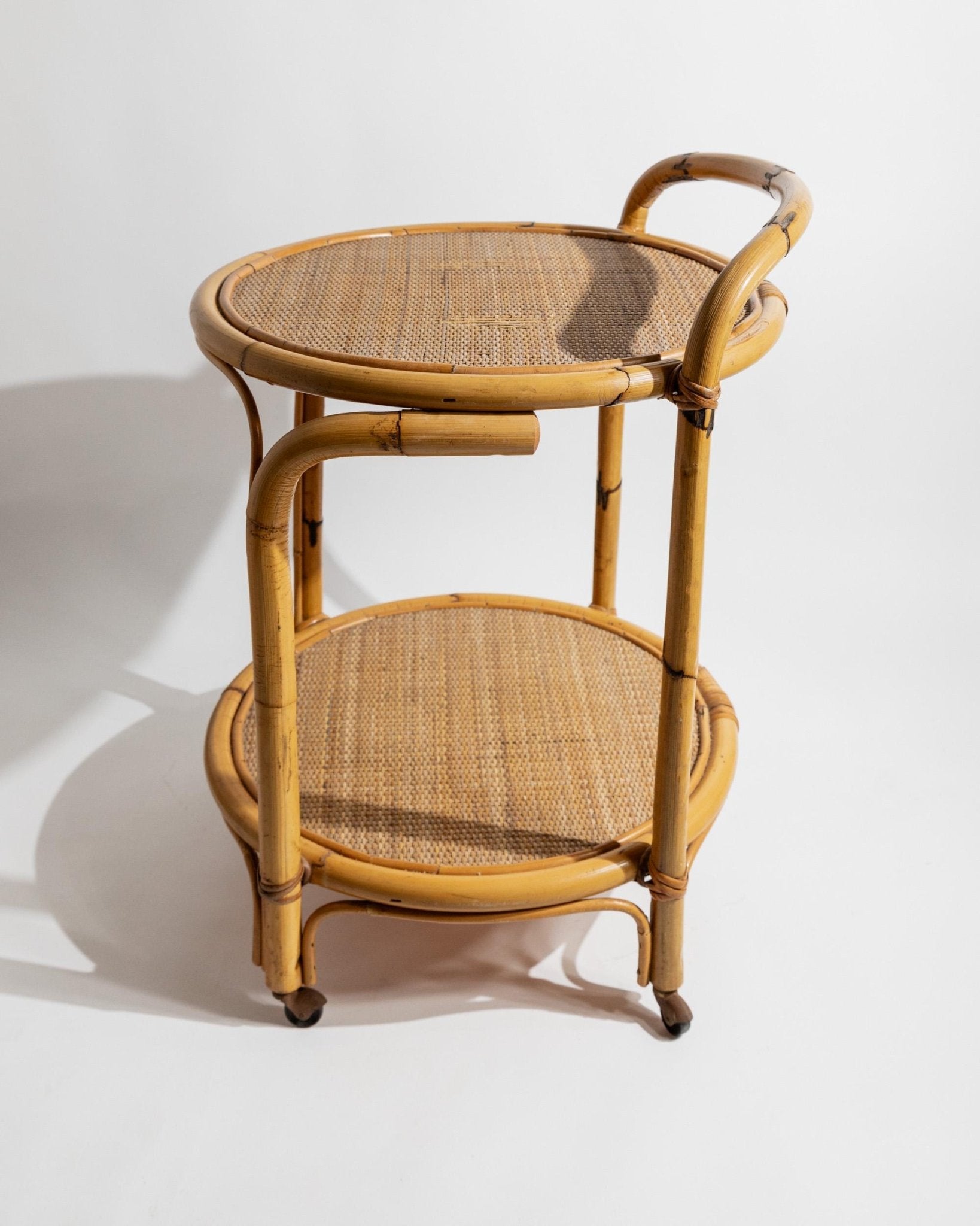 Vintage Bamboo Bar - or Serving Cart by Dal Vera - Mid Century Italy 1970s - Decorative Storage for Kitchen or Living Spaces, Gift Idea_Bottega Jacobs