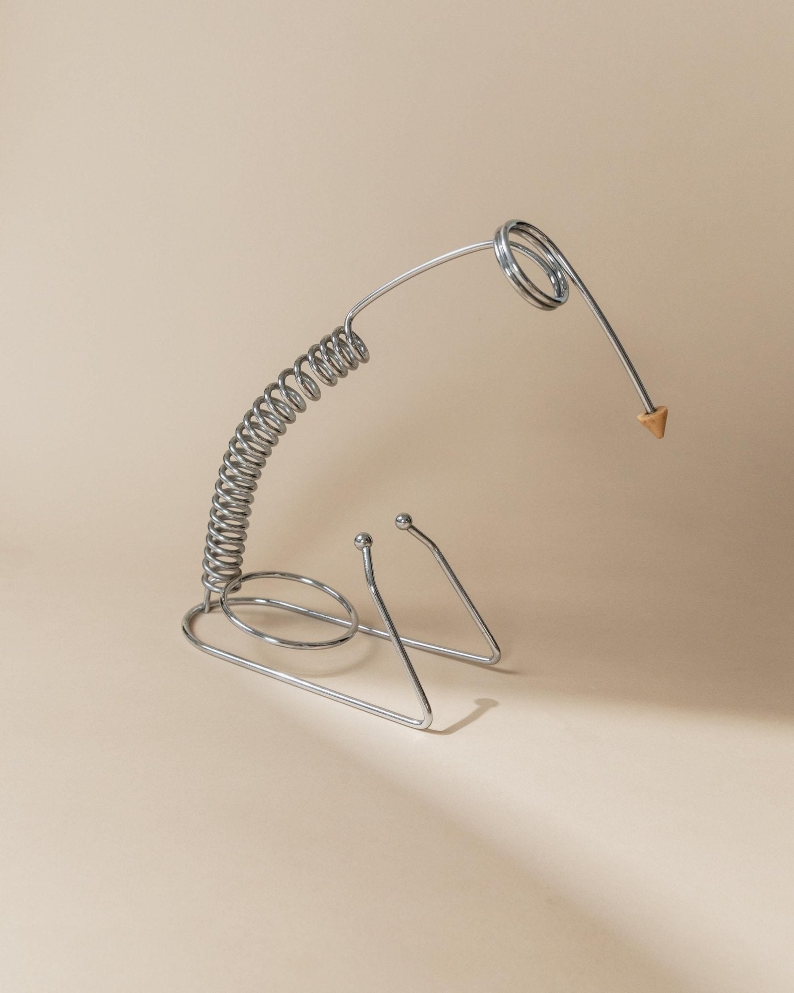 Vintage bottle holder stainless steel spiral - wine storage - space age design Italy 1980s - elegant table decoration, gift idea_Bottega Jacobs