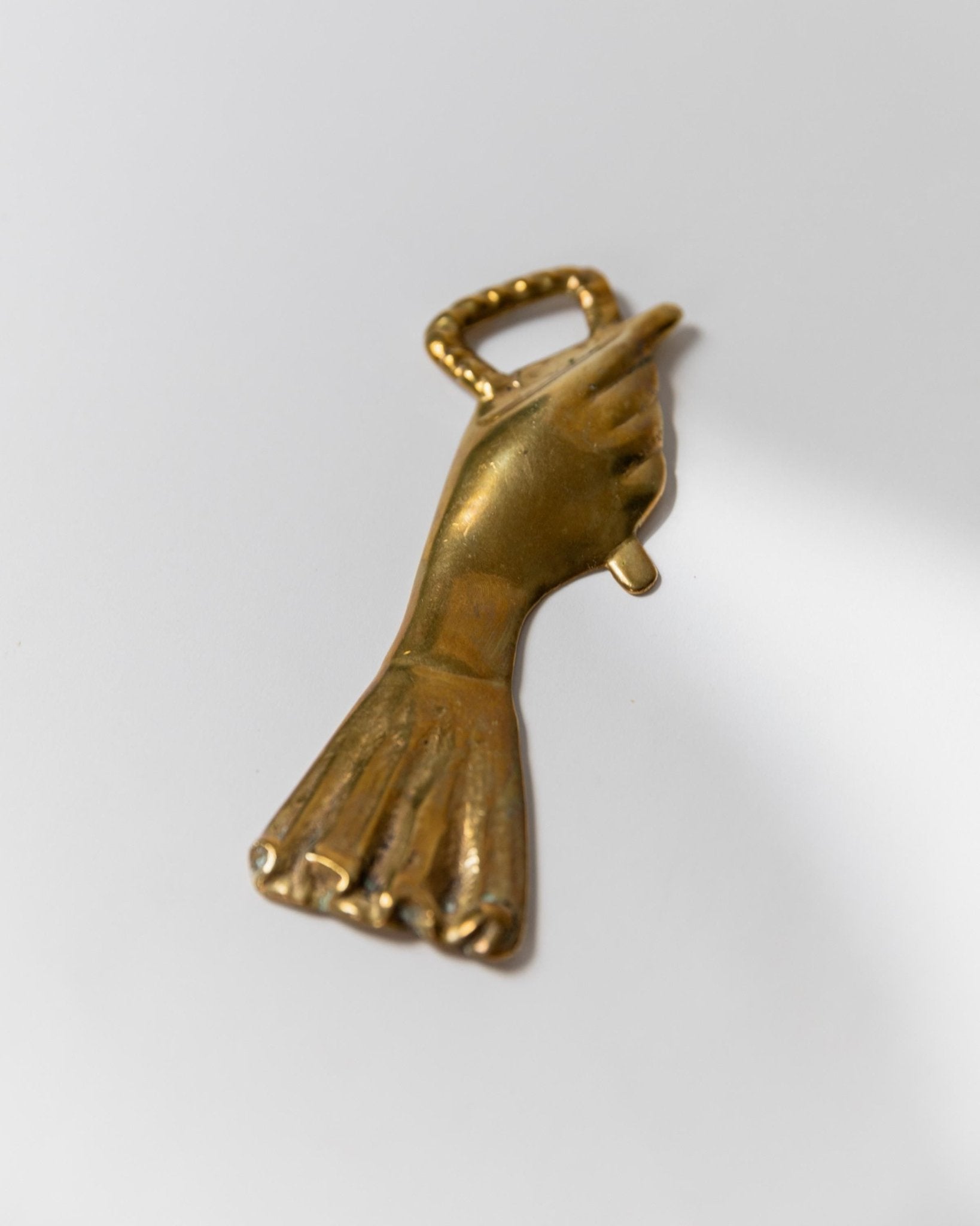 Vintage Bottle Opener Massive Brass - Hand and Sleeve Shape - Design CEG Italy 1950s - Christmas Gift Idea Elegant, Retro Bar Decoration_Bottega Jacobs