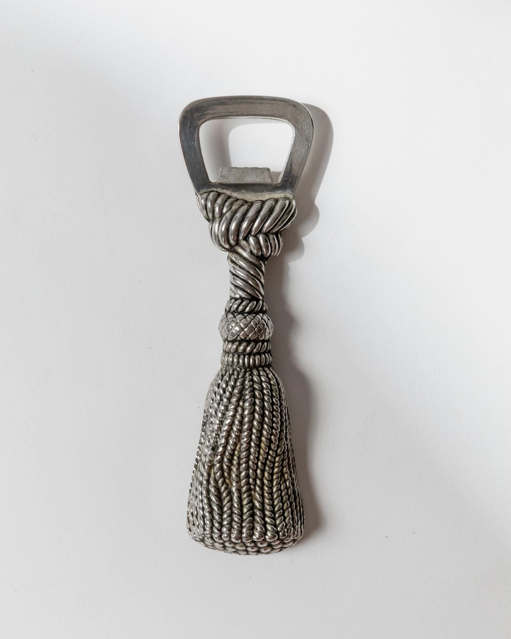 Vintage Bottle Opener Silver Plated - Tassel Shape Design by Silea France 1970s - Christmas Gift Idea Elegant, Retro Bar Decoration_Bottega Jacobs