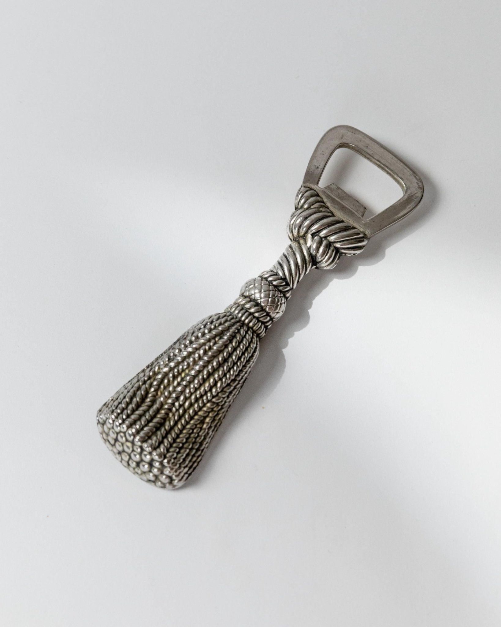 Vintage Bottle Opener Silver Plated - Tassel Shape Design by Silea France 1970s - Christmas Gift Idea Elegant, Retro Bar Decoration_Bottega Jacobs