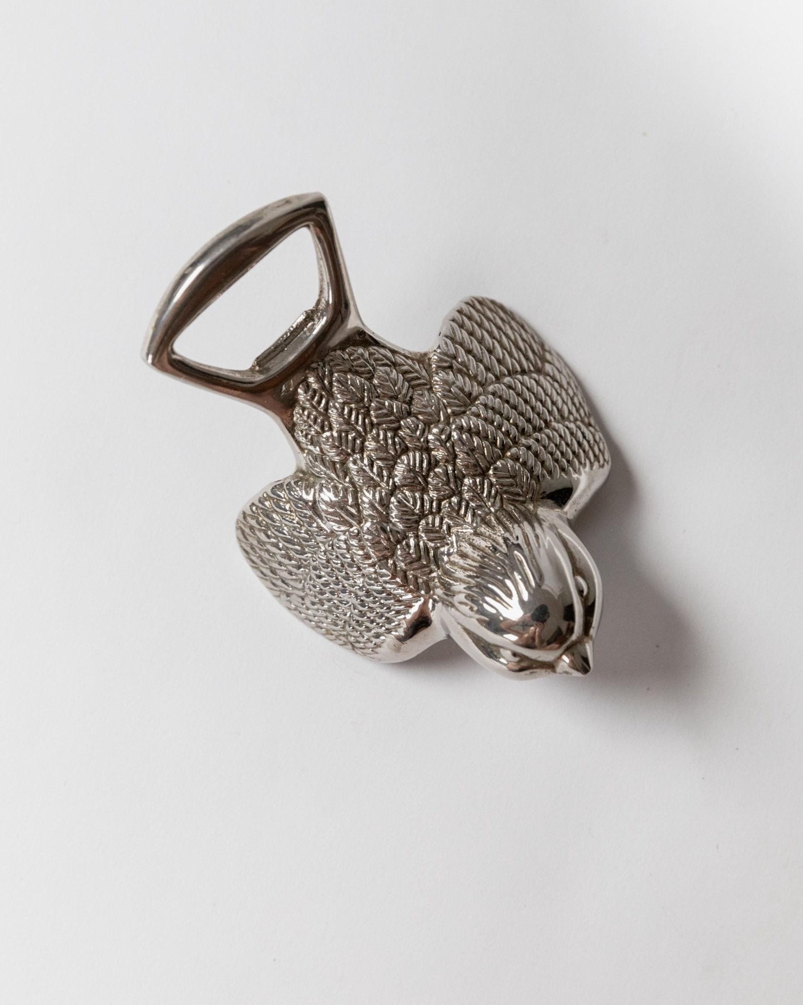 Vintage Bottle Opener Silver Plated with Bird Sparrow Shape - Mid Century Design Italy 1960s - Gift Idea Elegant, Retro Bar Decoration_Bottega Jacobs