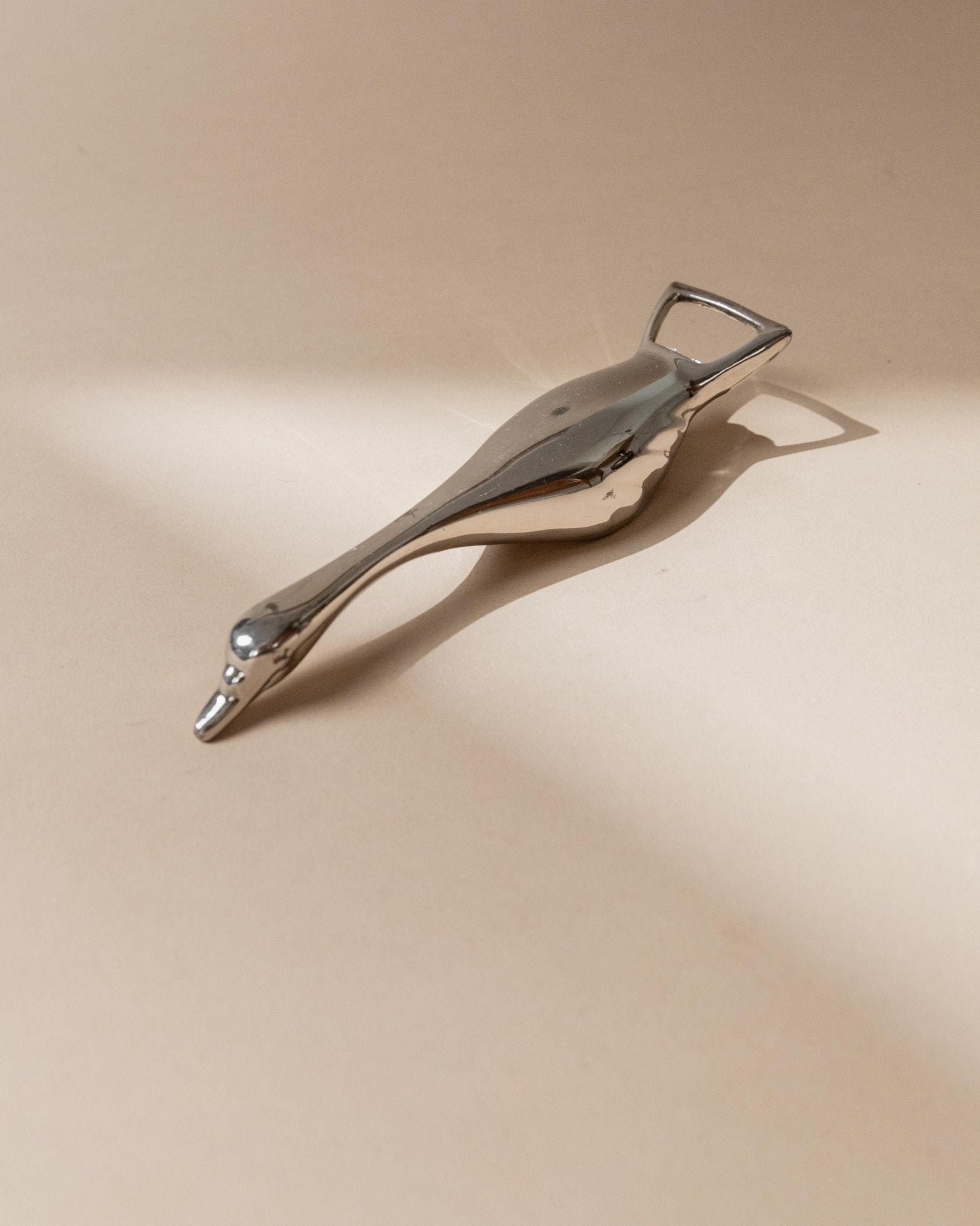 Vintage Bottle Opener Silver Plated with Goose Shape - Mid Century Design Italy 1960s - Gift Idea Elegant, Retro Bar Decoration_Bottega Jacobs