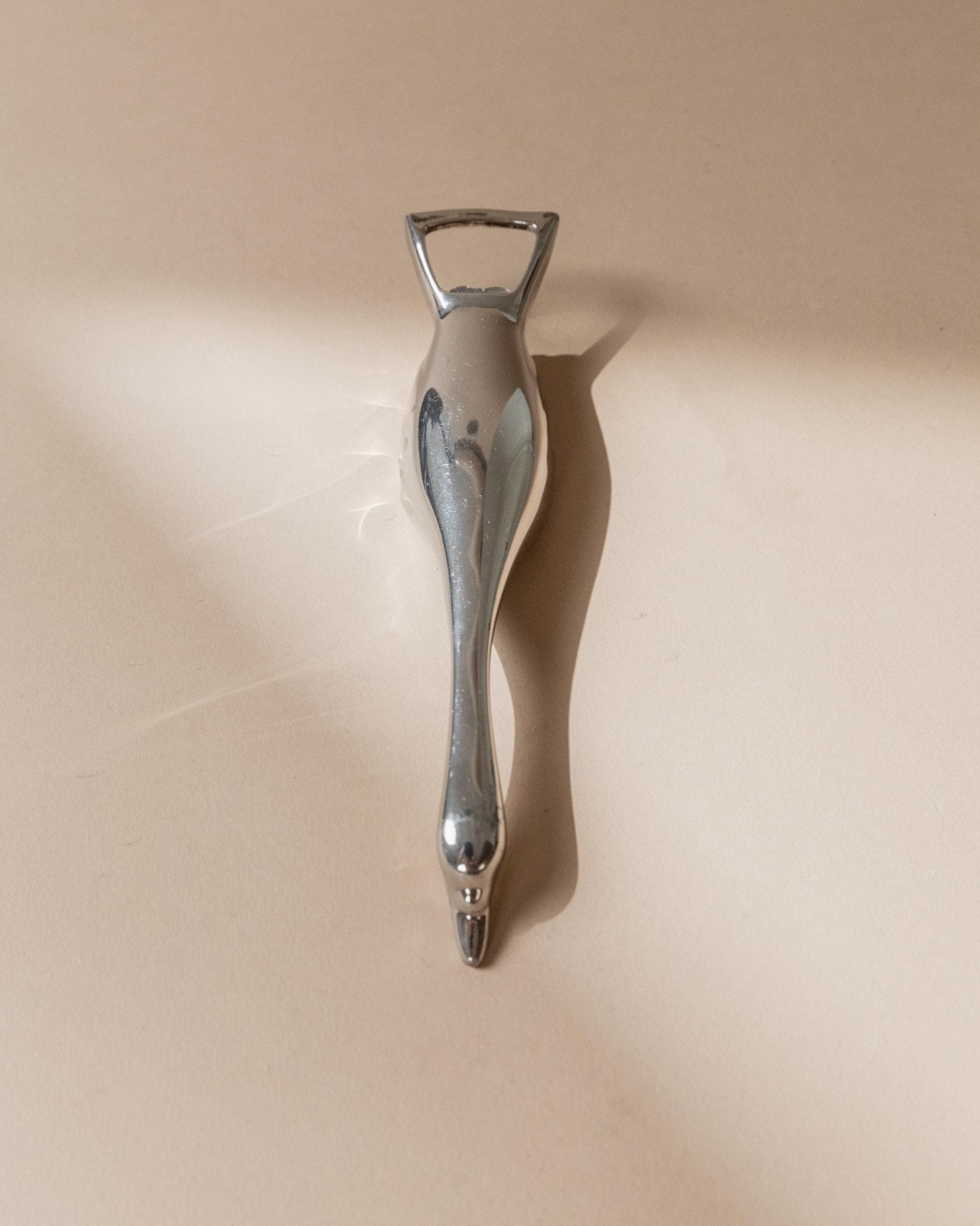 Vintage Bottle Opener Silver Plated with Goose Shape - Mid Century Design Italy 1960s - Gift Idea Elegant, Retro Bar Decoration_Bottega Jacobs