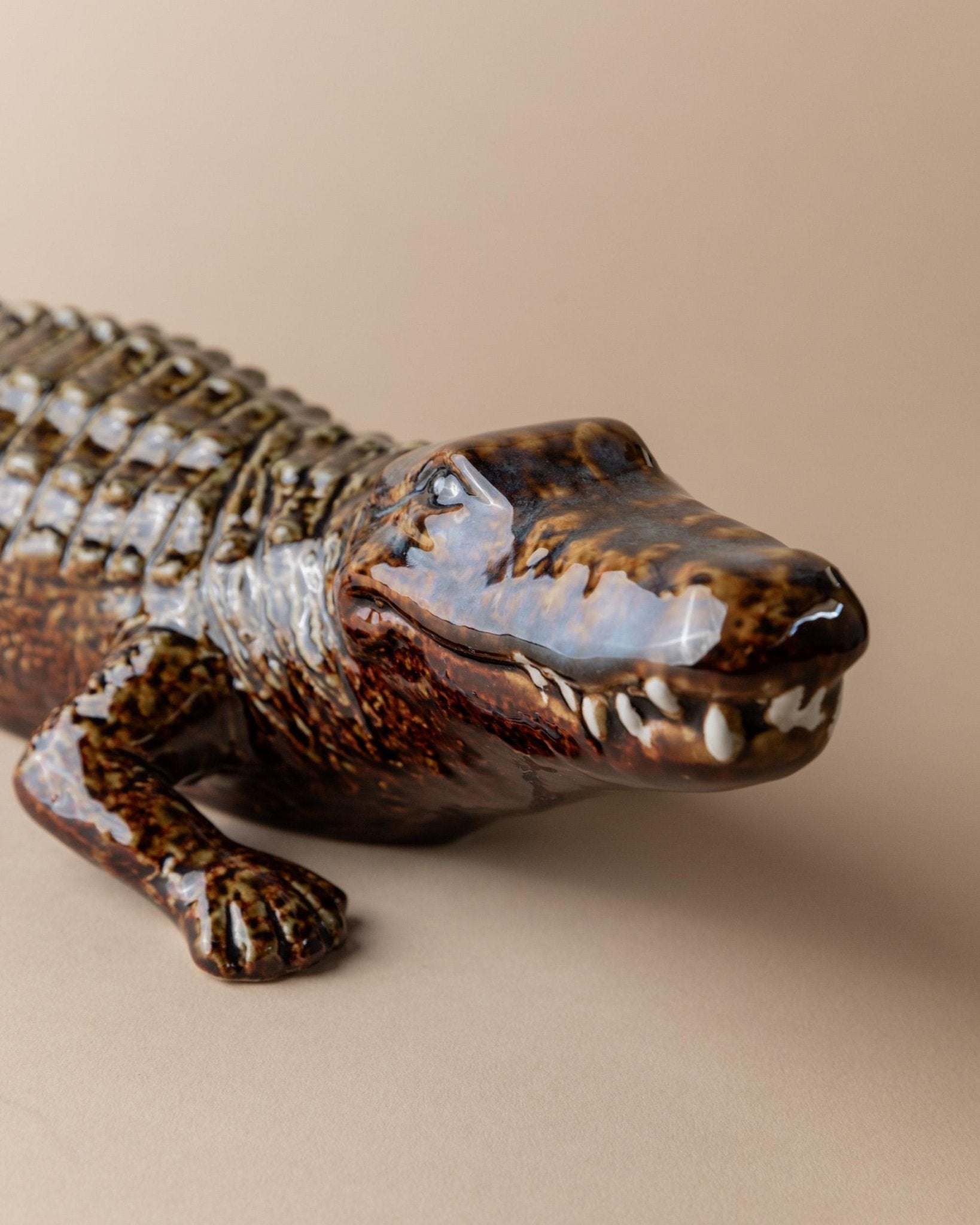 Vintage Ceramic Crocodile Sculpture - Multicolored Glaze, by Coccodrillo Italy 1960s - Very Decorative, Collector's Item, Gift Idea_Bottega Jacobs