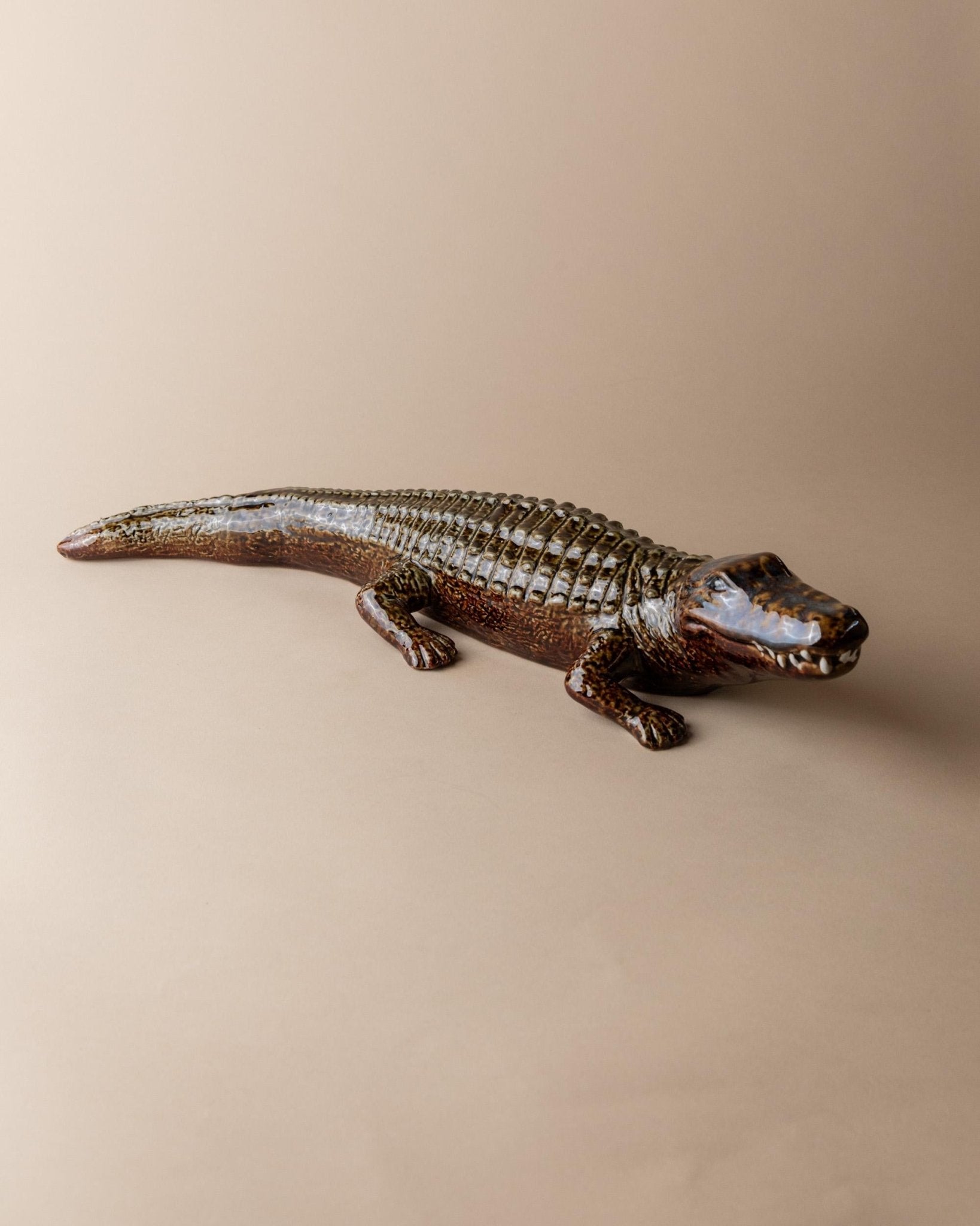Vintage Ceramic Crocodile Sculpture - Multicolored Glaze, by Coccodrillo Italy 1960s - Very Decorative, Collector's Item, Gift Idea_Bottega Jacobs