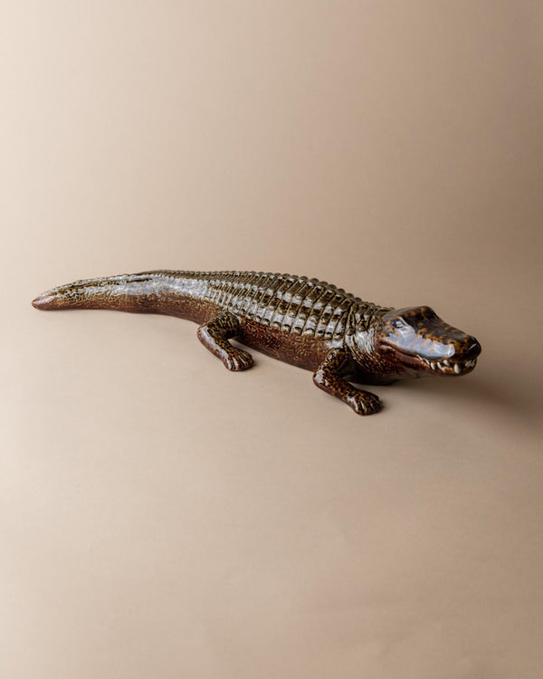 Vintage Ceramic Crocodile Sculpture - Multicolored Glaze, by Coccodrillo Italy 1960s - Very Decorative, Collector's Item, Gift Idea_Bottega Jacobs