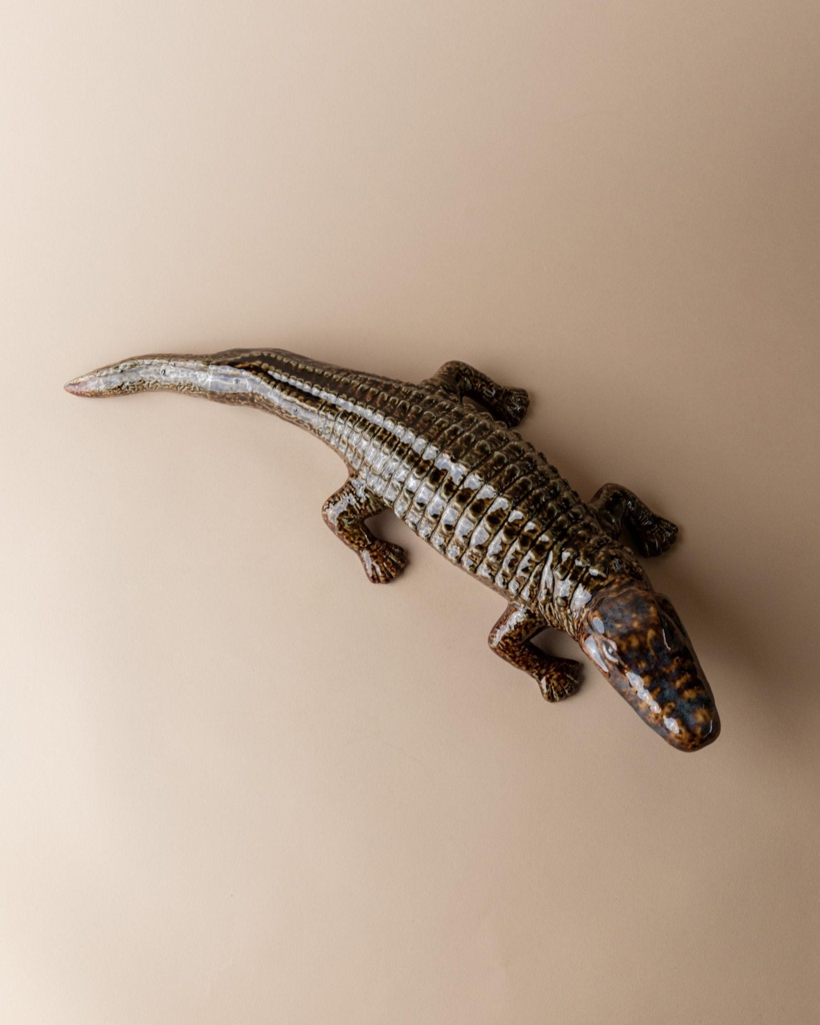 Vintage Ceramic Crocodile Sculpture - Multicolored Glaze, by Coccodrillo Italy 1960s - Very Decorative, Collector's Item, Gift Idea_Bottega Jacobs