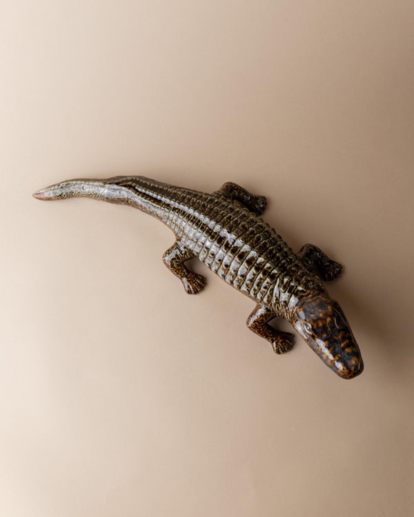 Vintage Ceramic Crocodile Sculpture - Multicolored Glaze, by Coccodrillo Italy 1960s - Very Decorative, Collector's Item, Gift Idea_Bottega Jacobs