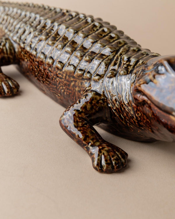 Vintage Ceramic Crocodile Sculpture - Multicolored Glaze, by Coccodrillo Italy 1960s - Very Decorative, Collector's Item, Gift Idea_Bottega Jacobs
