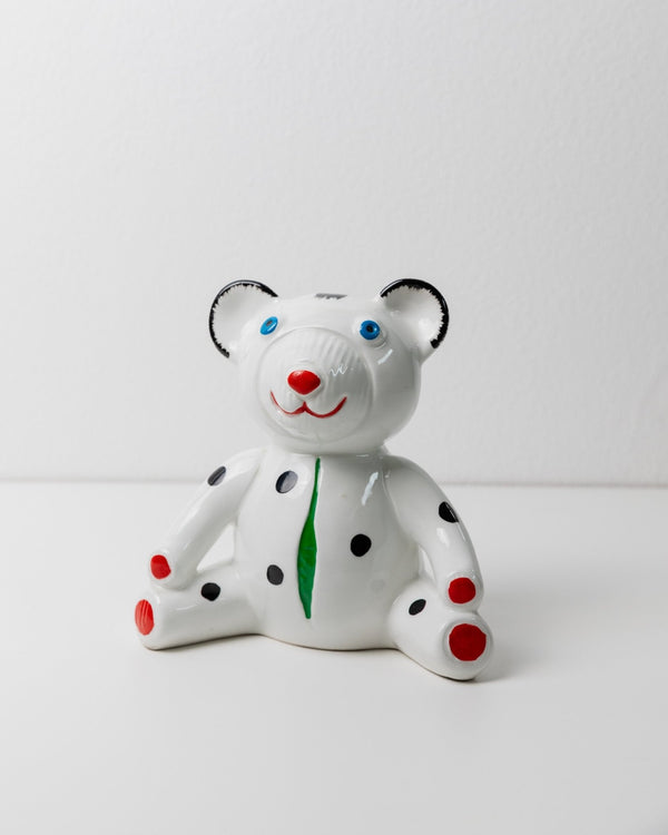 Vintage Ceramic Money Box in Teddy bear shape – Colorful with polka dots – gift idea for children – Decorative retro piece Italy 80s - Bottega Jacobs