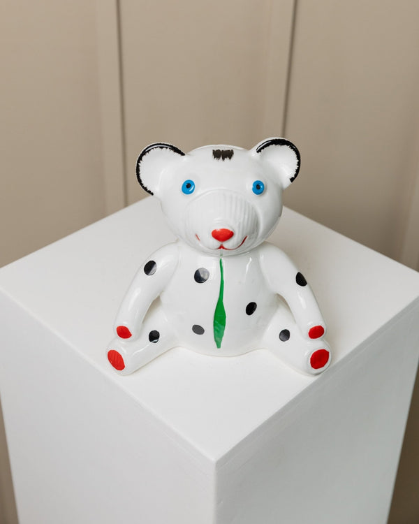 Vintage Ceramic Money Box in Teddy bear shape – Colorful with polka dots – gift idea for children – Decorative retro piece Italy 80s - Bottega Jacobs