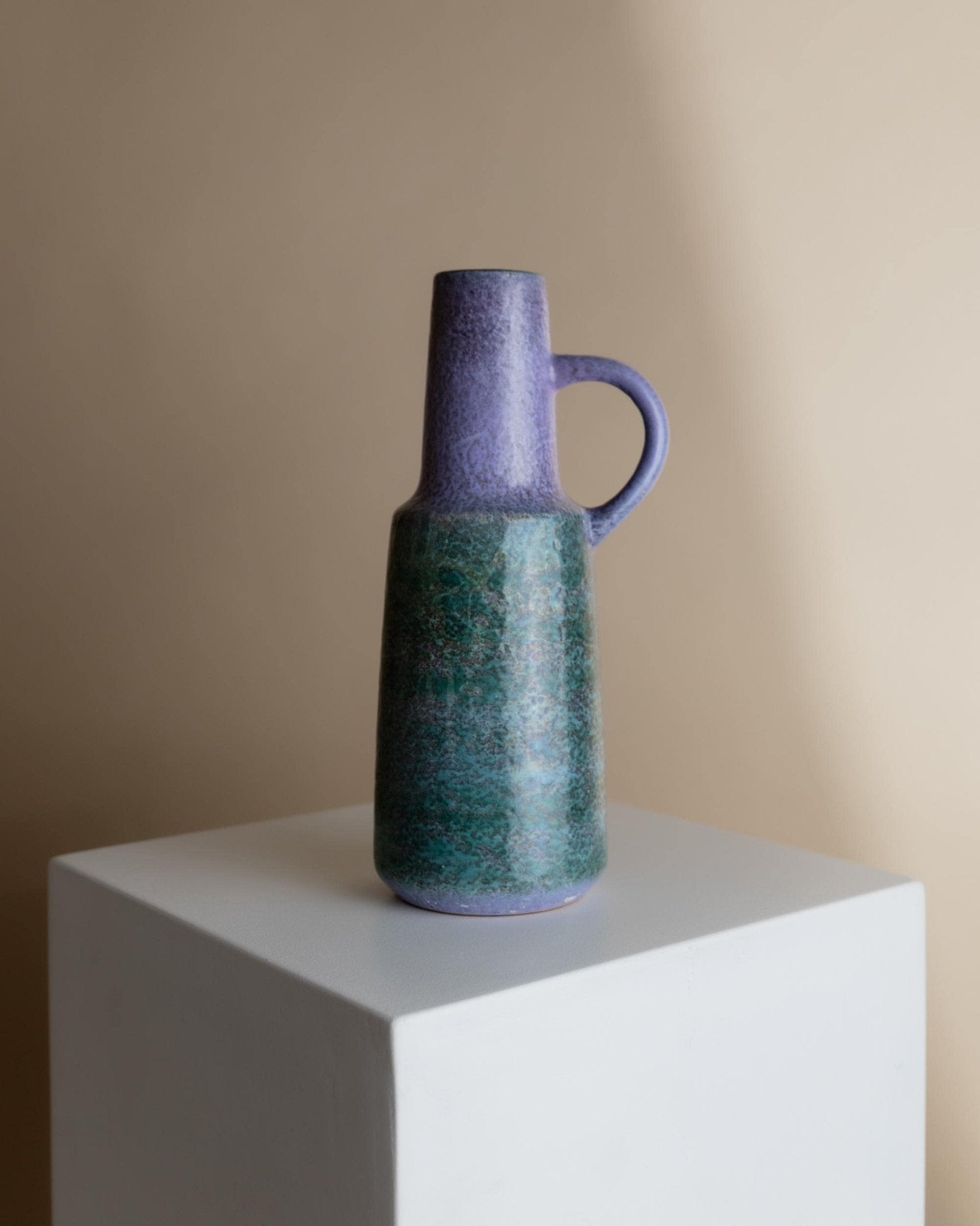 Vintage ceramic vase by VEB Haldensleben - carafe in mint and purple - Mid Century Design DDR 1960s - Table decoration, gift idea_Bottega Jacobs