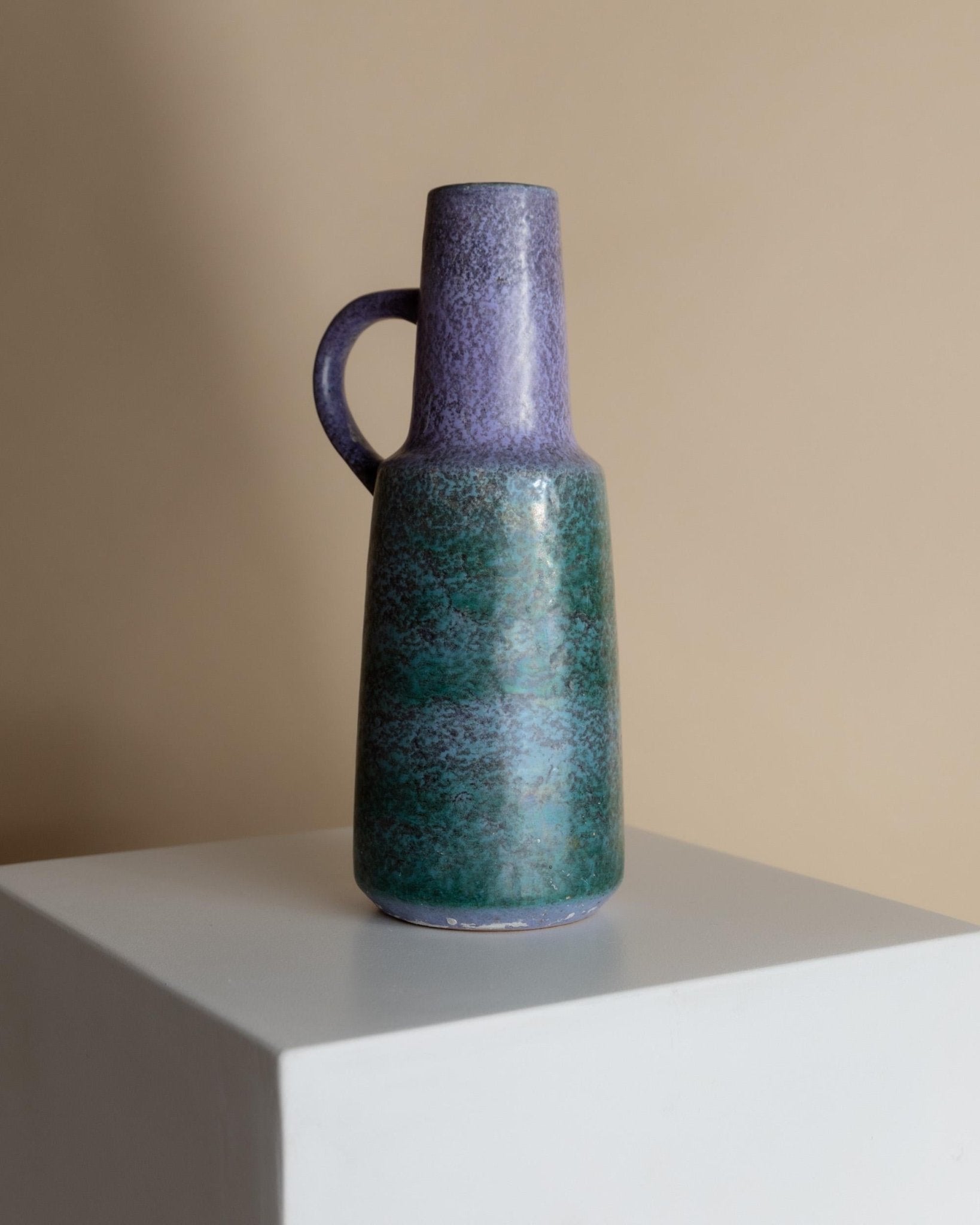 Vintage ceramic vase by VEB Haldensleben - carafe in mint and purple - Mid Century Design DDR 1960s - Table decoration, gift idea_Bottega Jacobs