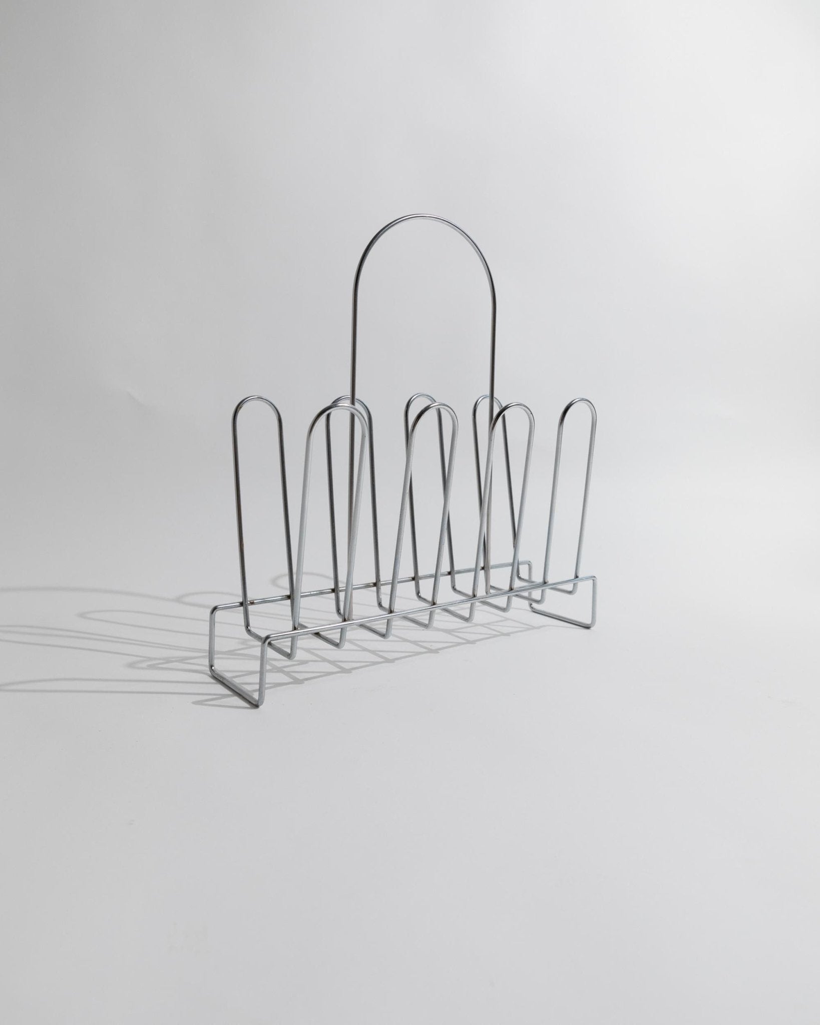 Vintage Chrome Magazine Rack Metal - Space Age Design 1970s ...