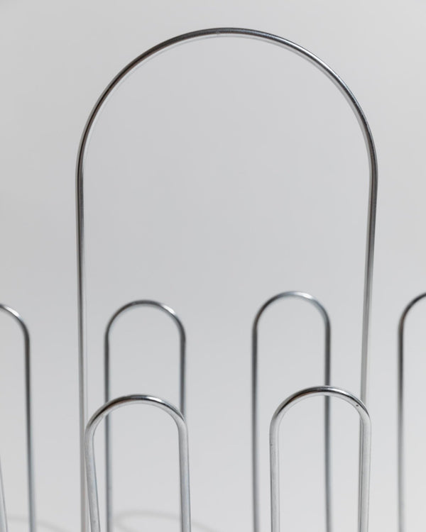 Vintage Chrome Magazine Rack Metal - Space Age Design 1970s - Decorative storage for magazines and books - Retro gift idea elegant_Bottega Jacobs