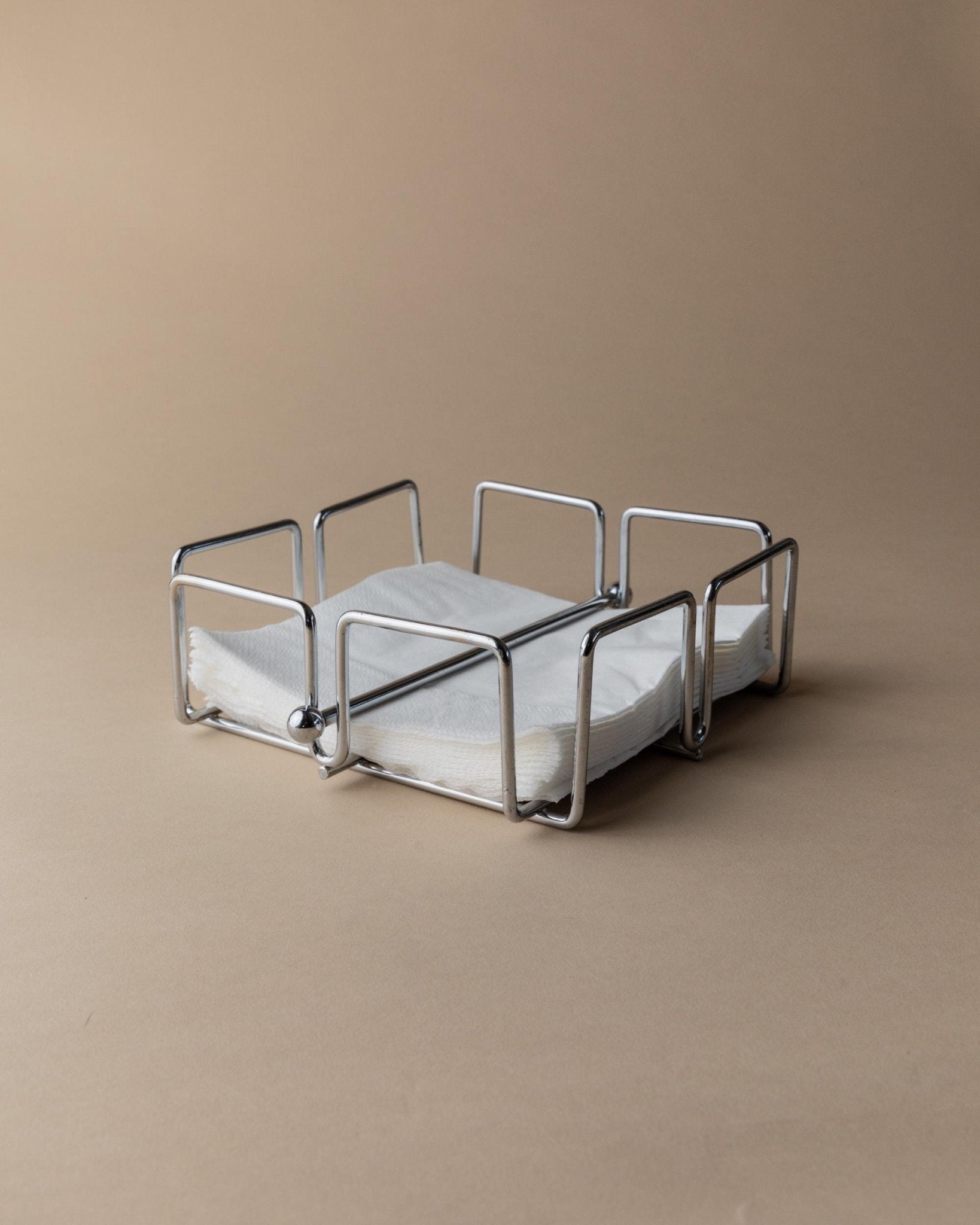Vintage Chrome Napkin Holder - Sleek Timeless Design - Space Age Italy 1980s - Elegant Table Decoration, unique Gift Idea_Bottega Jacobs