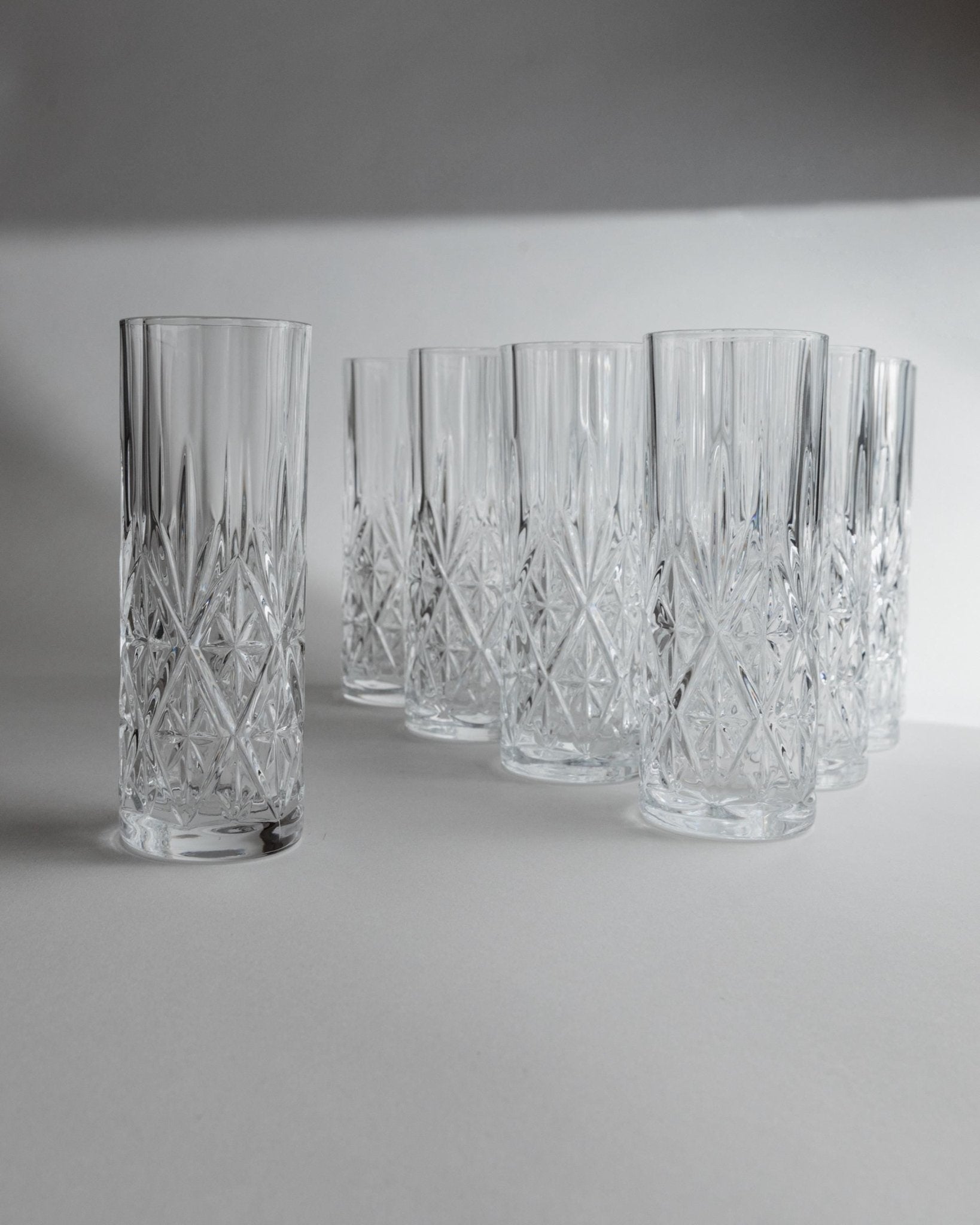 Vintage Crystal Drinking Glasses Set of 11 - Timeless Design, for Water or Cocktails - Italy 1970s - Gift Idea Elegant, Table Decoration_Bottega Jacobs
