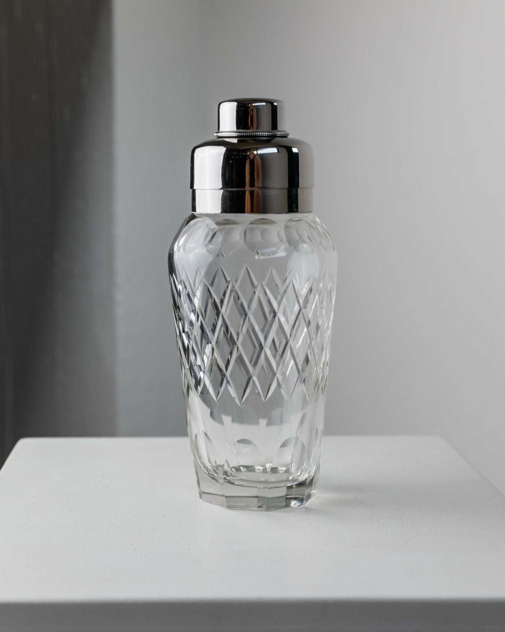 Vintage Crystal Glass Cocktail Shaker - Stainless Steel - Timeless Mid Century Design Italy 1960s - Table Decor, Bar Accessories, Gift Idea_Bottega Jacobs
