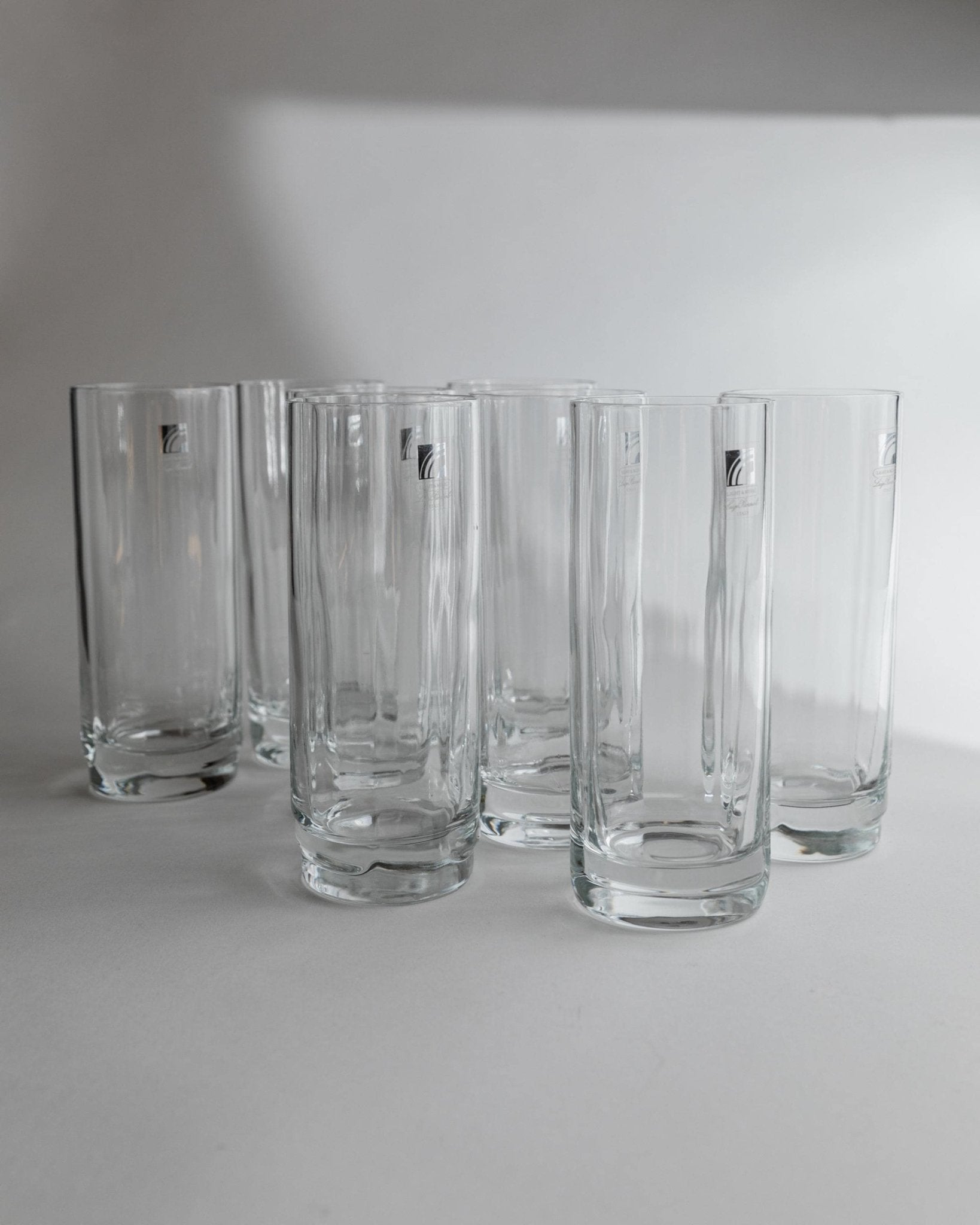 Vintage Drinking Glasses Set of 8 - Crystal Flower Shape,Longdrink - Timeless Design by Luigi Bormioli Italy 1980s - Gift Idea, Table Decor_Bottega Jacobs