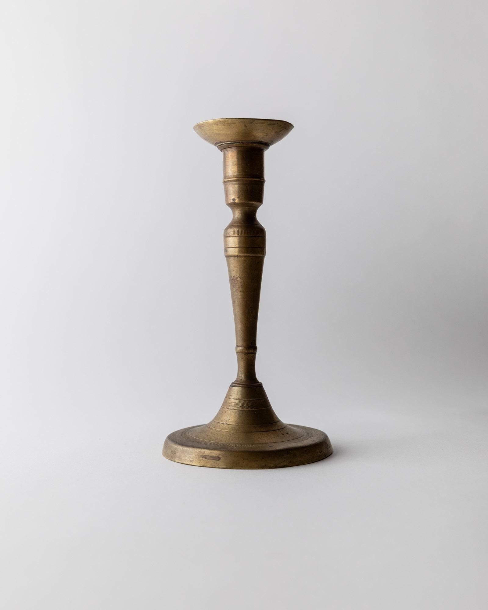 Vintage Early 19th Century Brass Candleholder, Classic Form with Fine Detailed Craftsmanship, Antique Table Decor, Elegant Design, Gift Idea_Bottega Jacobs