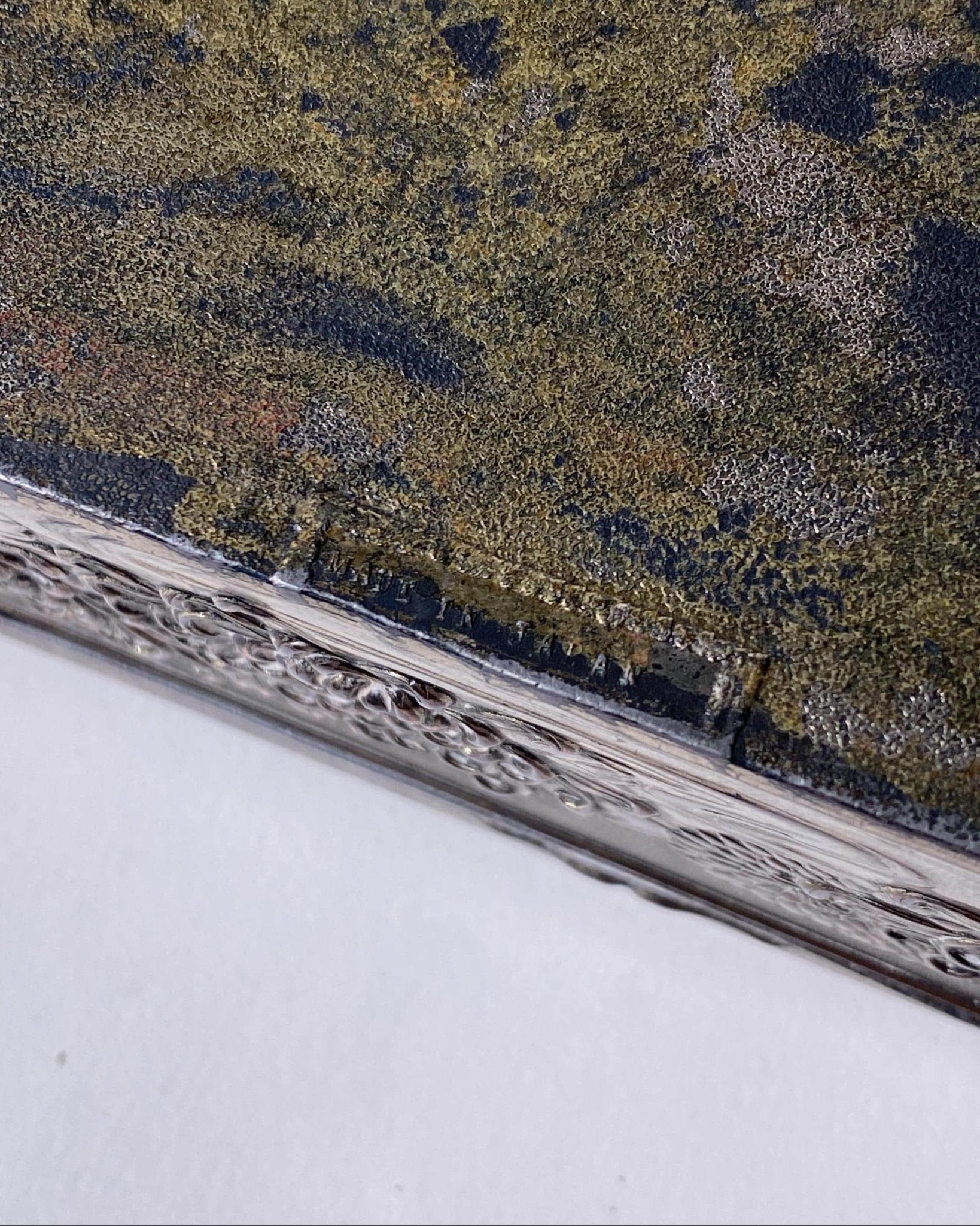 Vintage Early 19th Century Japanese Silver Plated Box Dragon Motif, Wood Inlay, Rare Jewelry or Cigarette Case, Antique Elegant Gift Idea_Bottega Jacobs