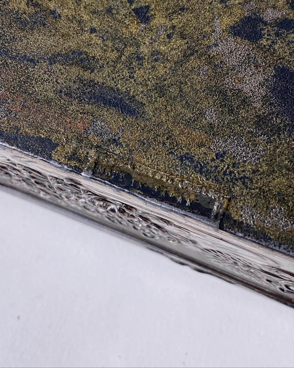 Vintage Early 19th Century Japanese Silver Plated Box Dragon Motif, Wood Inlay, Rare Jewelry or Cigarette Case, Antique Elegant Gift Idea_Bottega Jacobs