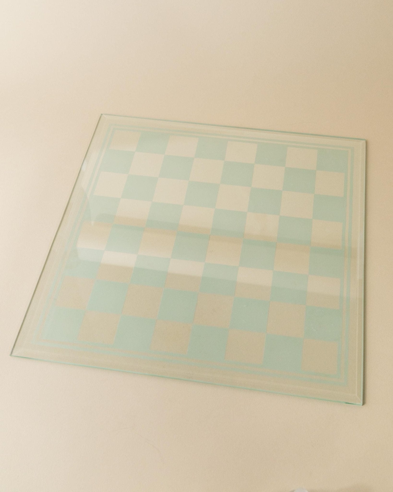 Vintage Glass Chessboard - Black and Frosted Glass Chess Pieces - minimal, timeless Design Italy 1980s - Elegant, unique Gift Idea_Bottega Jacobs