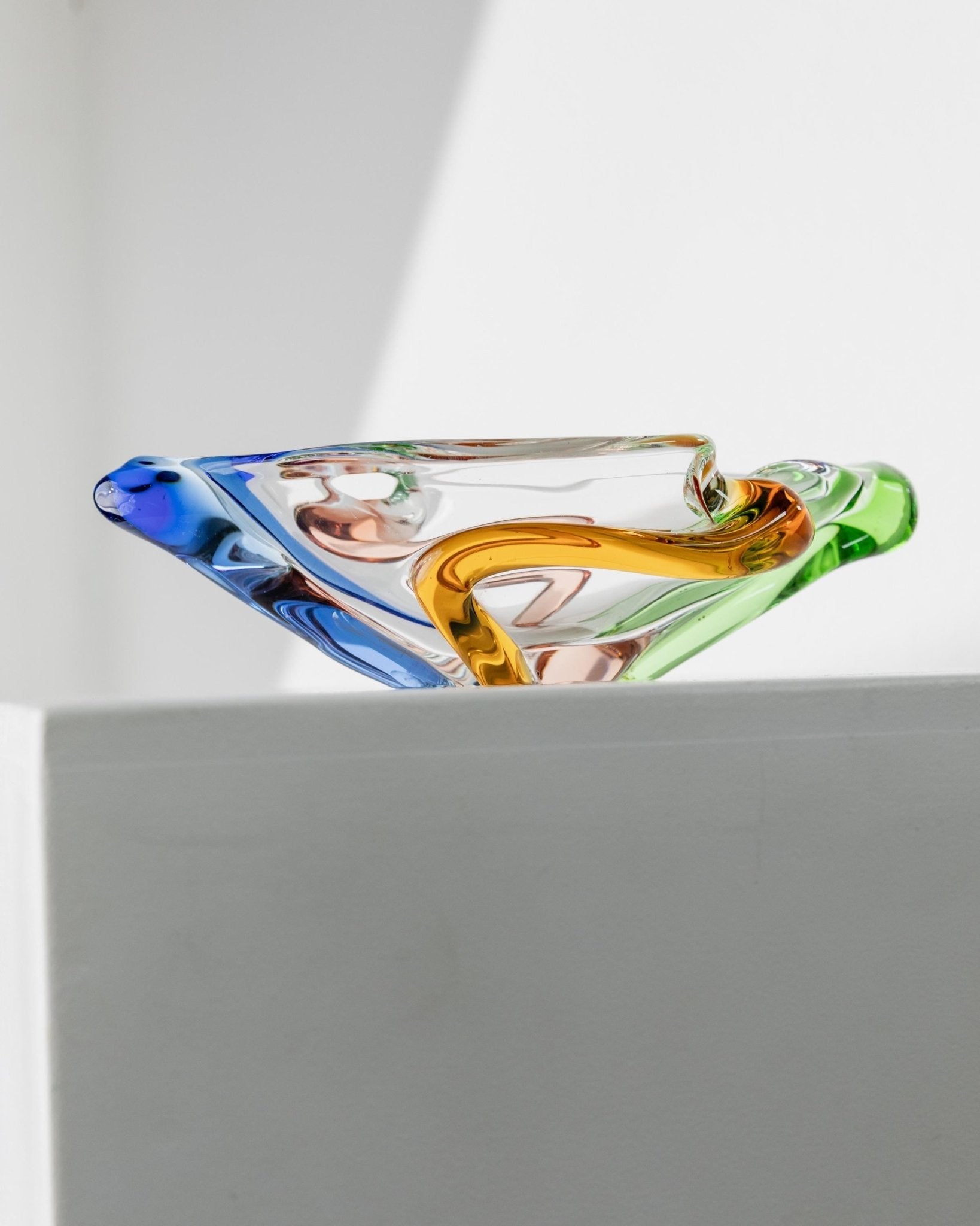 Vintage Glass Set Bowl and Vase - Rhapsody Glass Attributed to Frantisek Zemek for Mstisov 1960s - Gift Idea Retro, Elegant Table Decoration_Bottega Jacobs