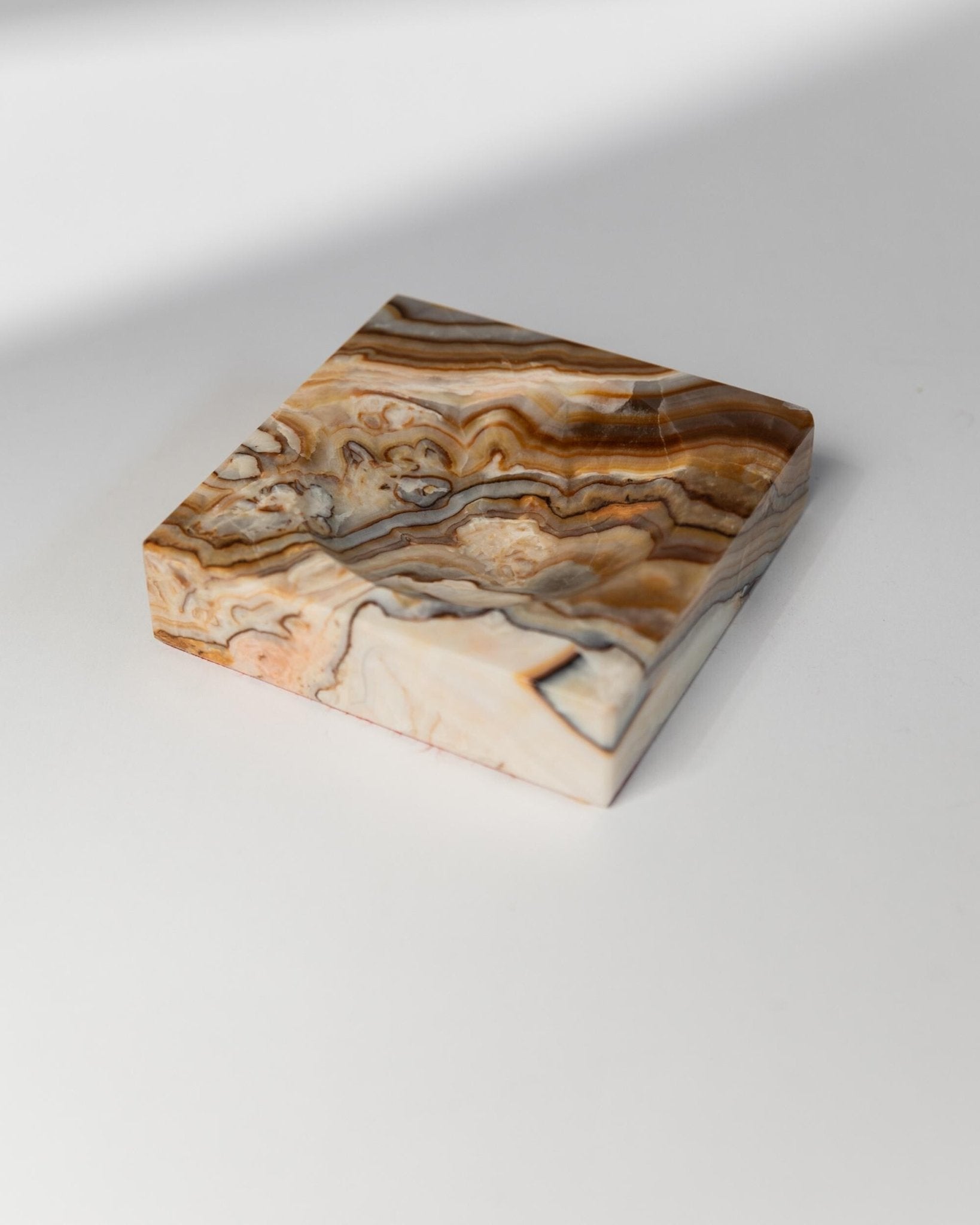 Vintage Marble Ashtray - Beige, Black, Brown Marbled - timeless Design Italy 1970s - Very Decorative, Elegant Gift Idea, Table Decoration_Bottega Jacobs