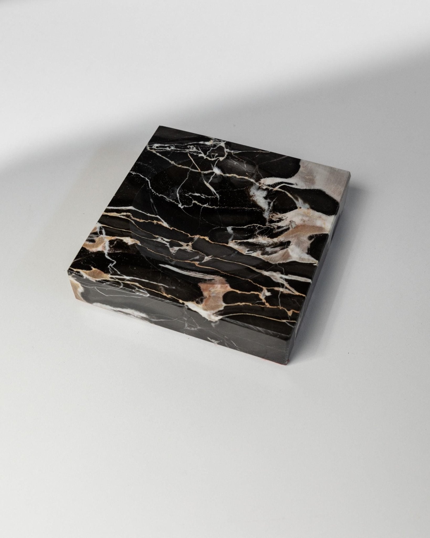 Vintage Marble Ashtray - Black, beige and white Marbled - timeless Design Italy 1970s - Very Decorative, Elegant Gift Idea, Table Decoration_Bottega Jacobs