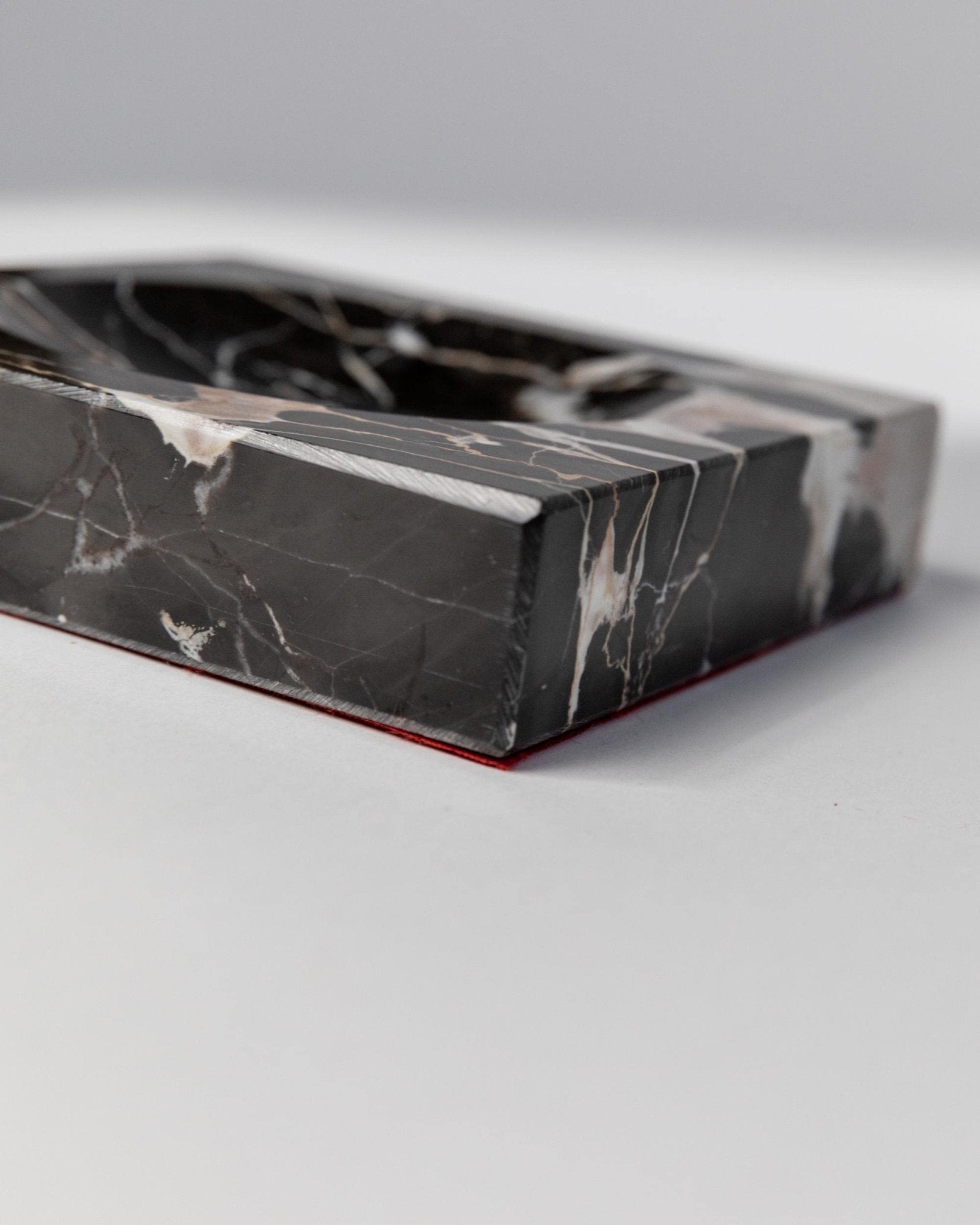Vintage Marble Ashtray - Black, beige and white Marbled - timeless