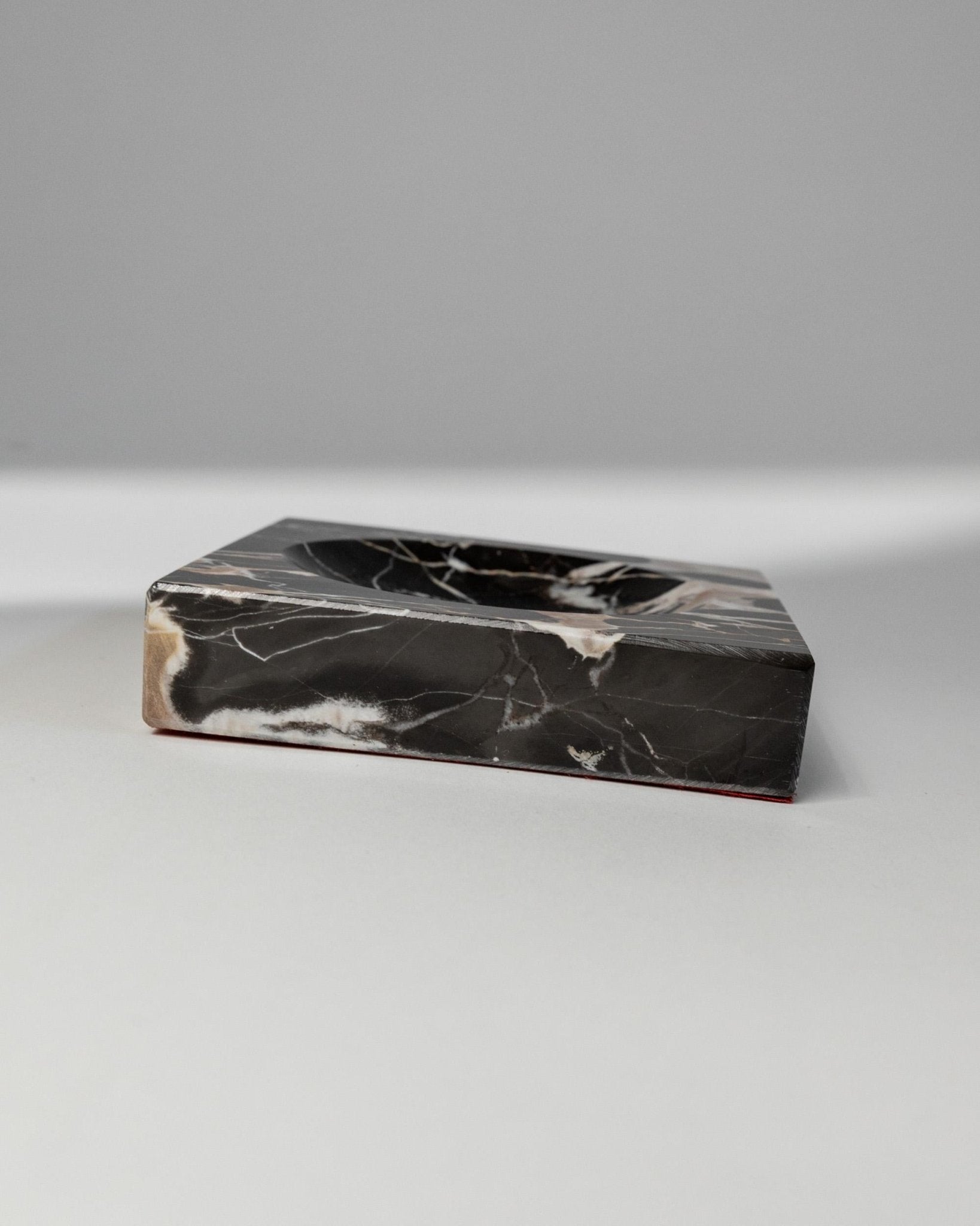 Vintage Marble Ashtray - Black, beige and white Marbled - timeless