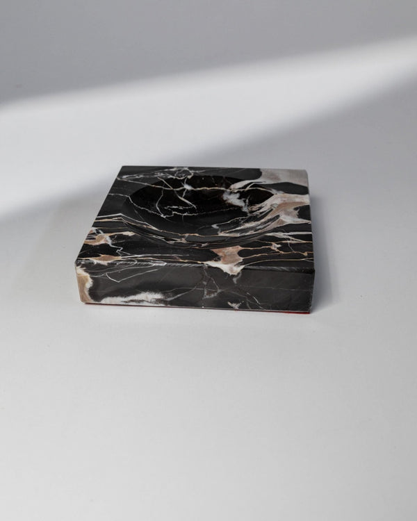 Vintage Marble Ashtray - Black, beige and white Marbled - timeless Design Italy 1970s - Very Decorative, Elegant Gift Idea, Table Decoration_Bottega Jacobs