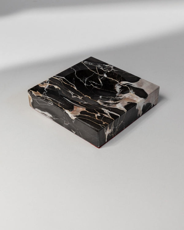 Vintage Marble Ashtray - Black, beige and white Marbled - timeless Design Italy 1970s - Very Decorative, Elegant Gift Idea, Table Decoration_Bottega Jacobs