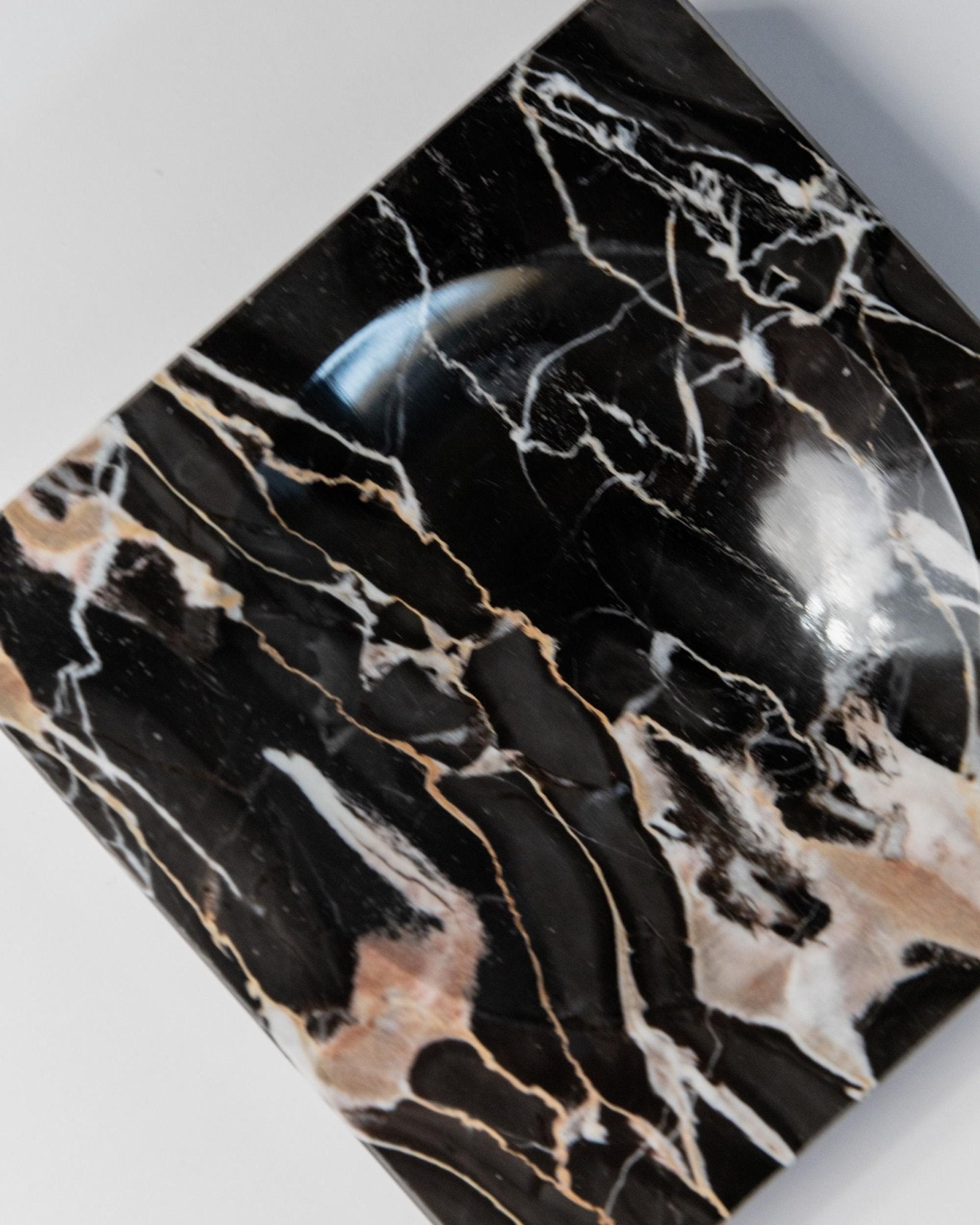 Vintage Marble Ashtray - Black, beige and white Marbled - timeless