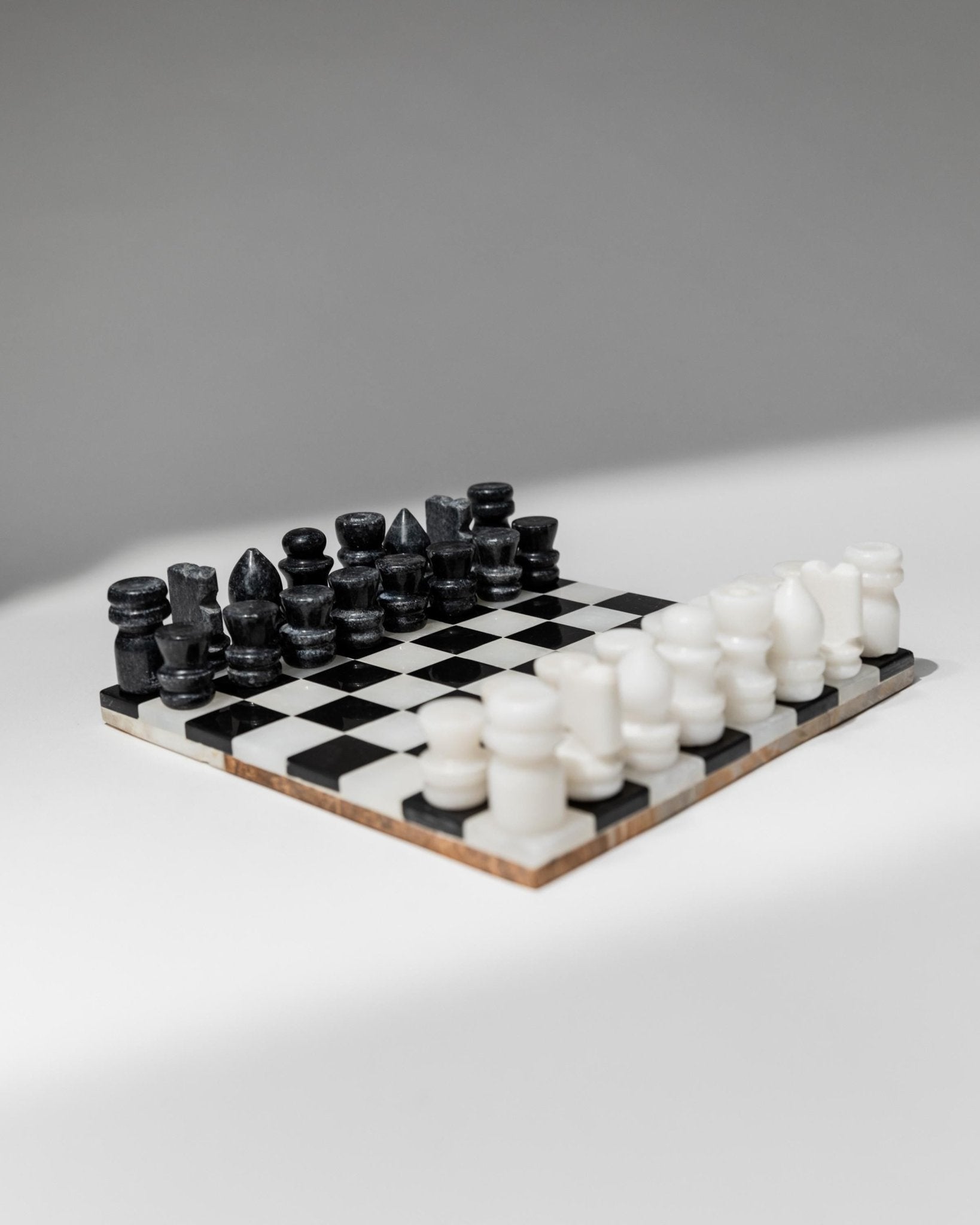 Vintage Marble Chessboard - Stone Chess Pieces, Black and White Marble Board - Timeless Design Italy 1960s - Elegant Gift Idea, Board Game_Bottega Jacobs