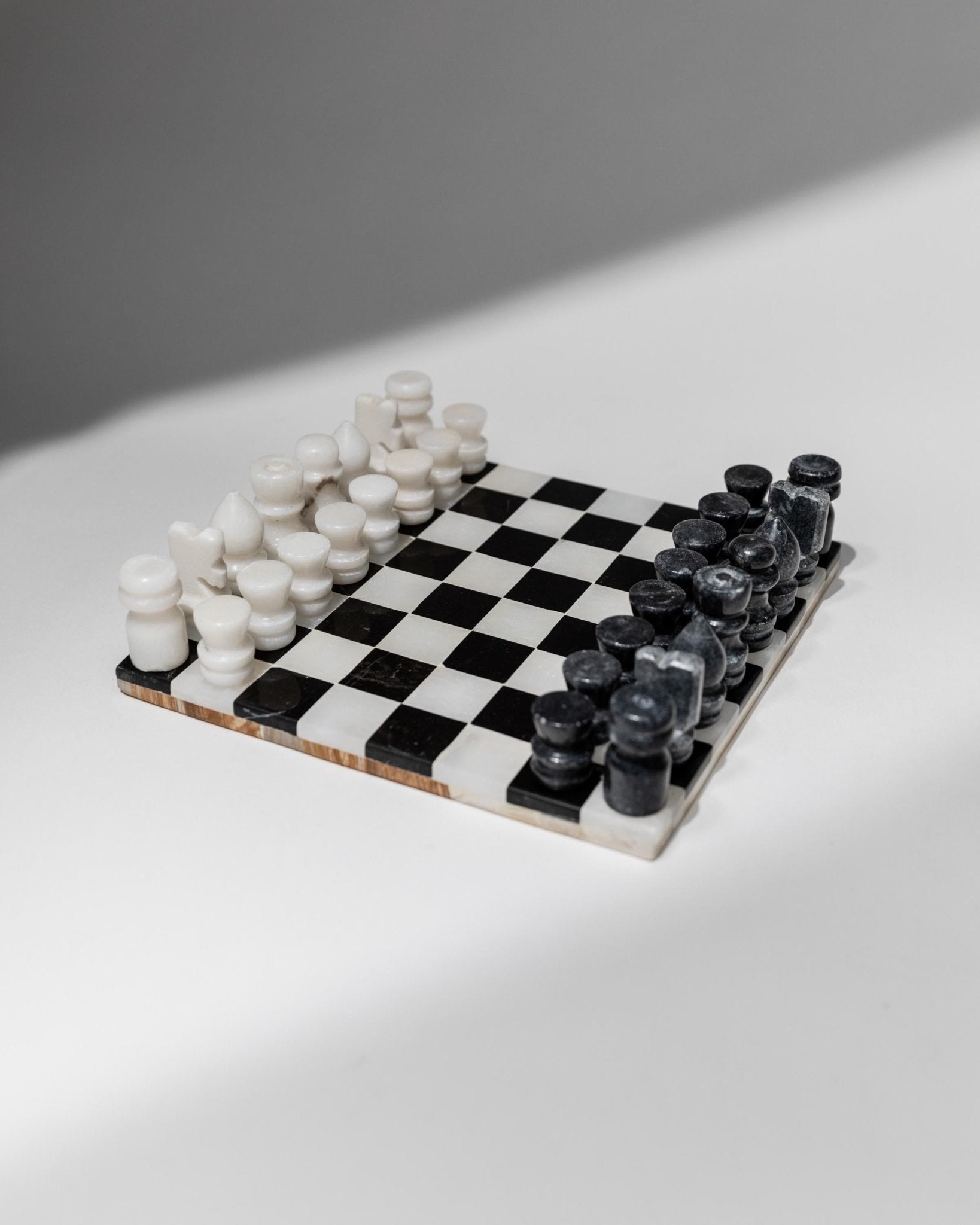 Vintage Marble Chessboard - Stone Chess Pieces, Black and White Marble Board - Timeless Design Italy 1960s - Elegant Gift Idea, Board Game_Bottega Jacobs