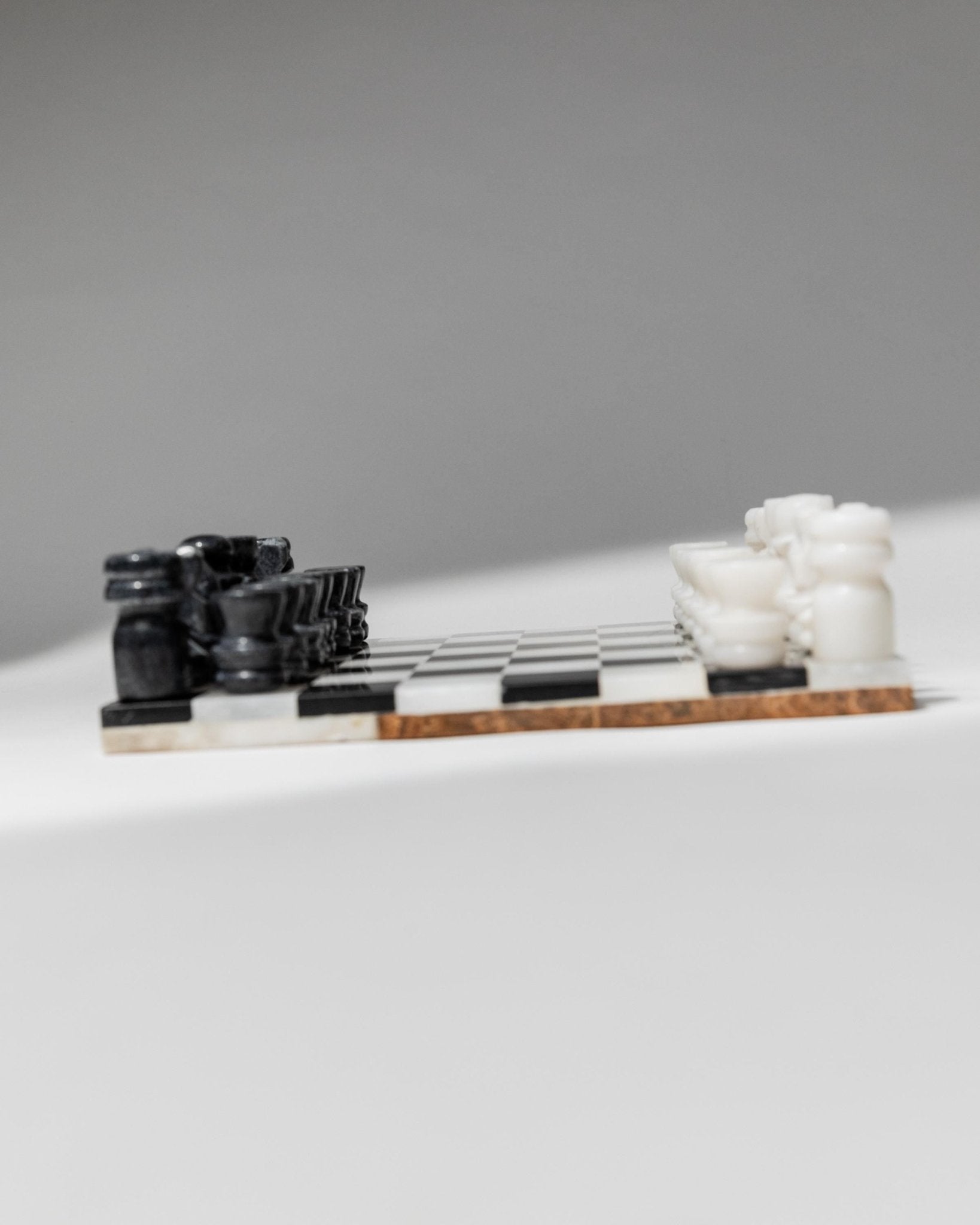 Vintage Marble Chessboard - Stone Chess Pieces, Black and White Marble Board - Timeless Design Italy 1960s - Elegant Gift Idea, Board Game_Bottega Jacobs