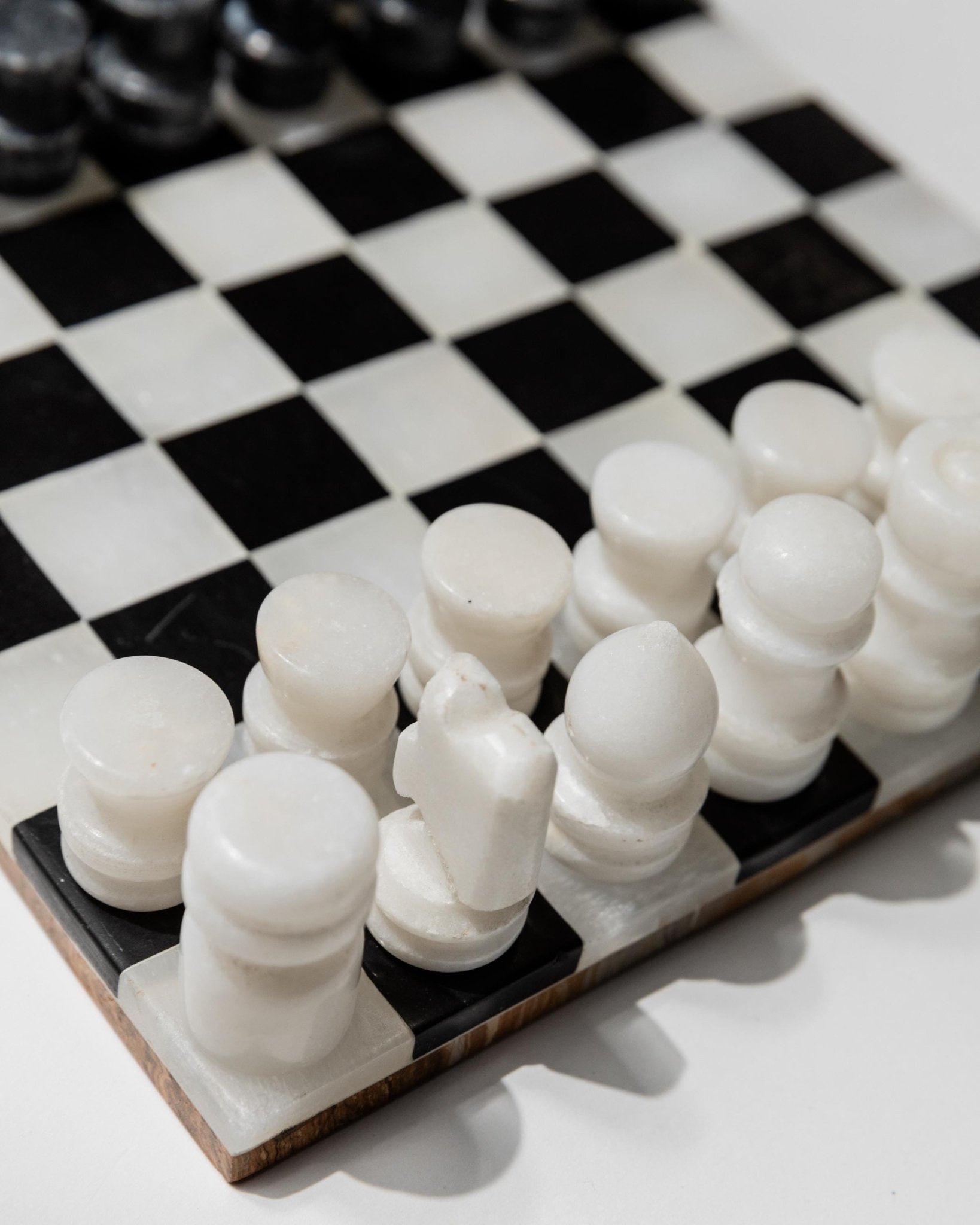 Vintage Marble Chessboard - Stone Chess Pieces, Black and White Marble Board - Timeless Design Italy 1960s - Elegant Gift Idea, Board Game_Bottega Jacobs
