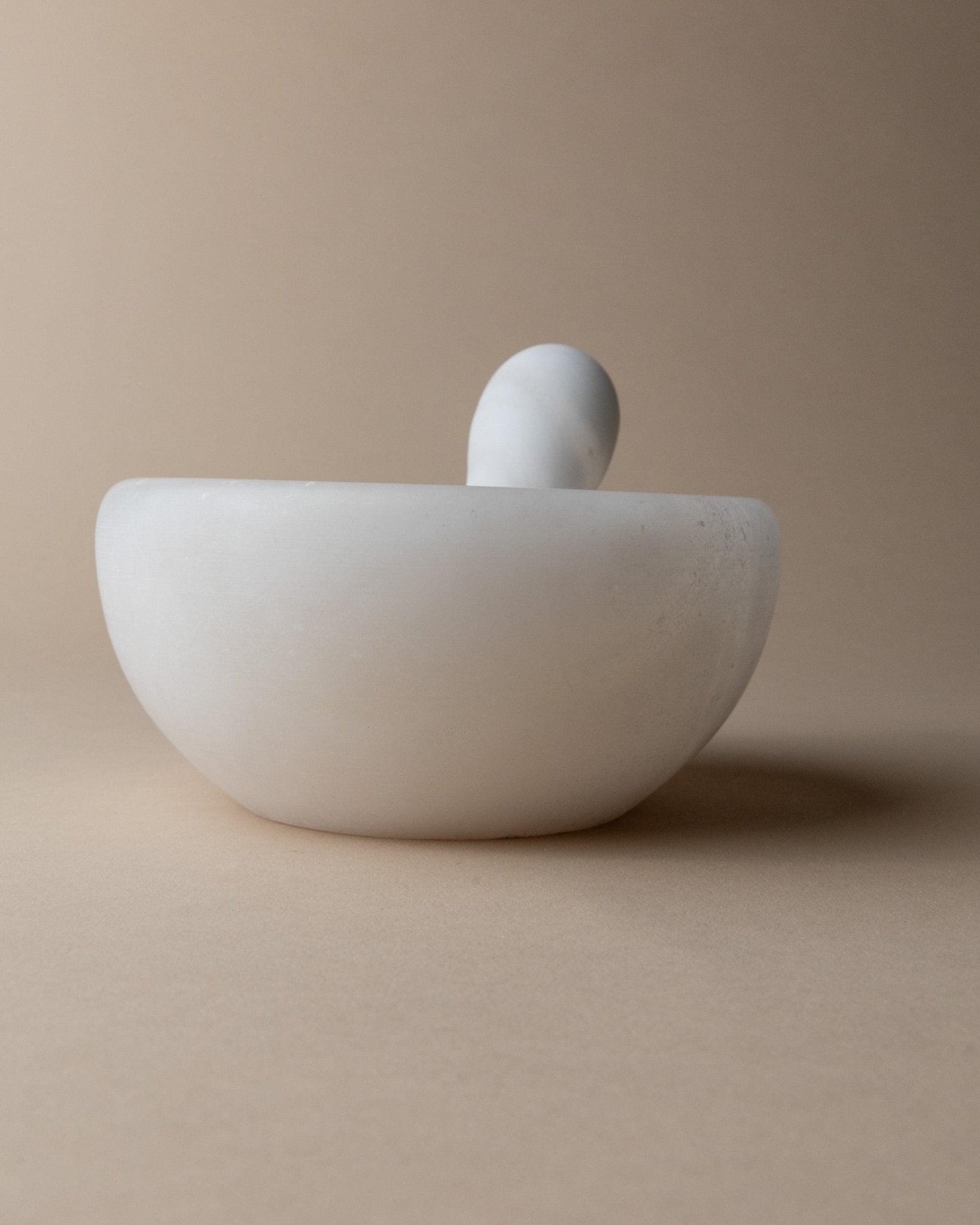 Vintage Marble Mortar and Pestle - White Stone with structure - Mid Century Design Italy 1980s - Kitchen Accessory, Retro Gift Idea_Bottega Jacobs
