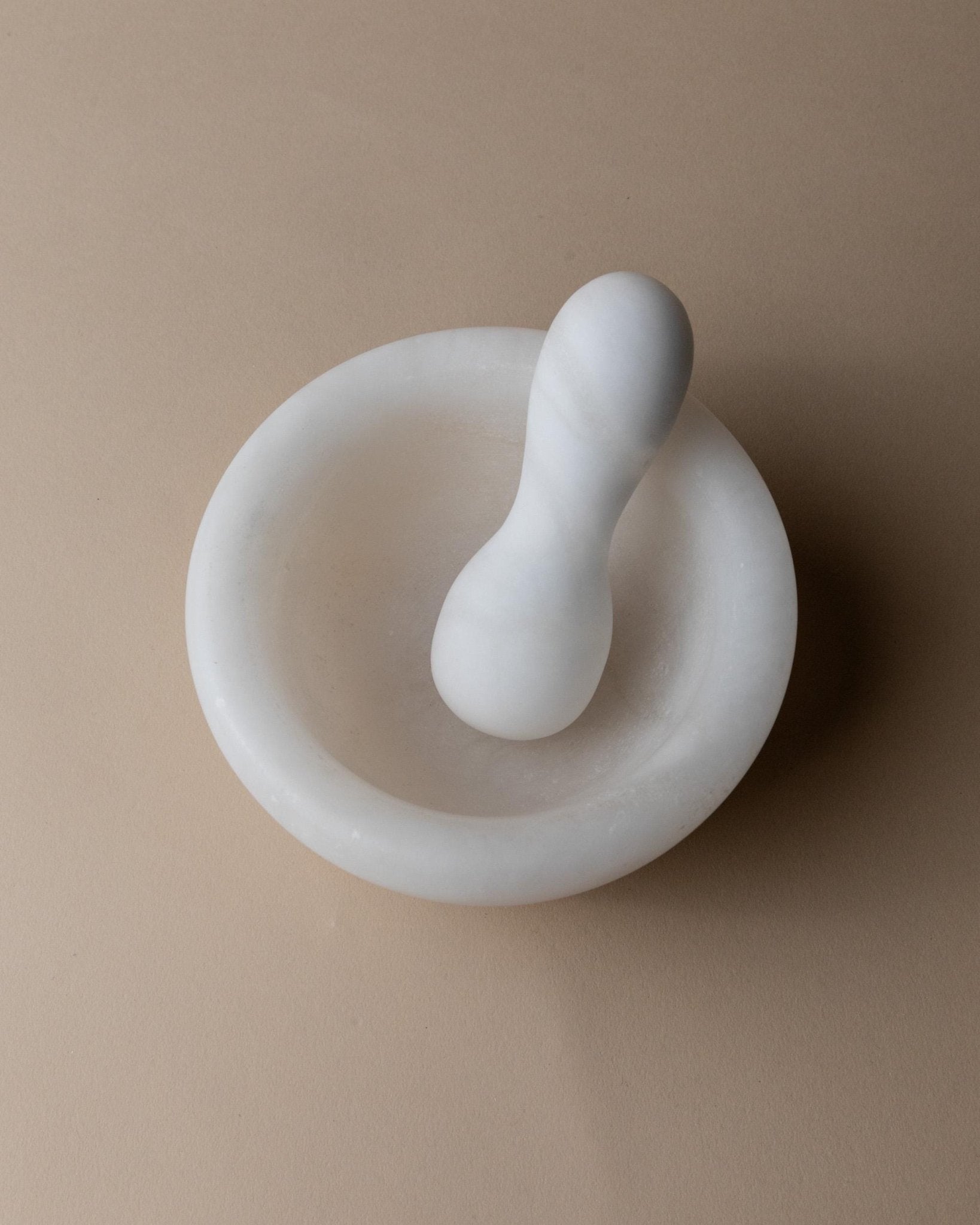 Vintage Marble Mortar and Pestle - White Stone with structure - Mid Century Design Italy 1980s - Kitchen Accessory, Retro Gift Idea_Bottega Jacobs