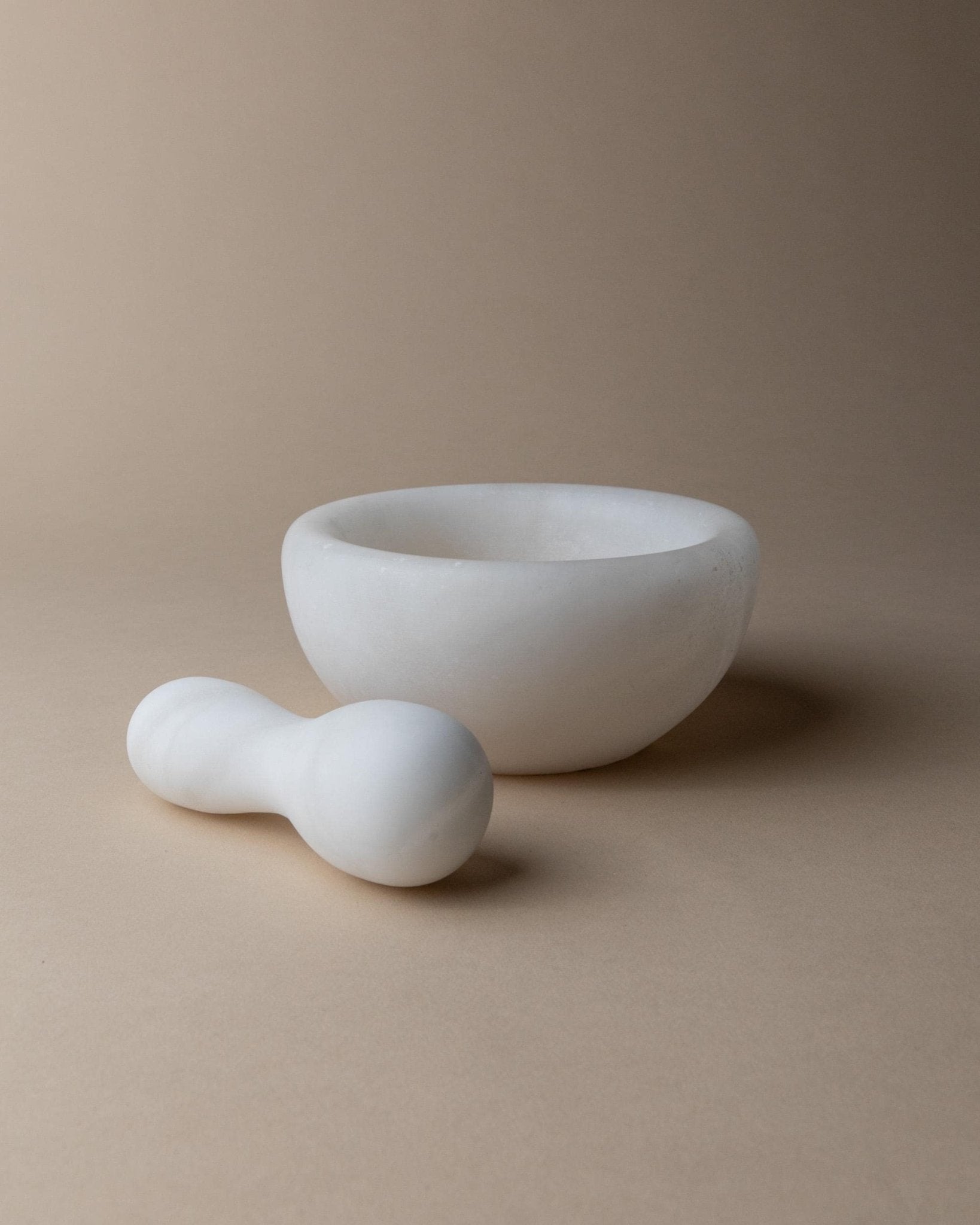 Vintage Marble Mortar and Pestle - White Stone with structure - Mid Century Design Italy 1980s - Kitchen Accessory, Retro Gift Idea_Bottega Jacobs