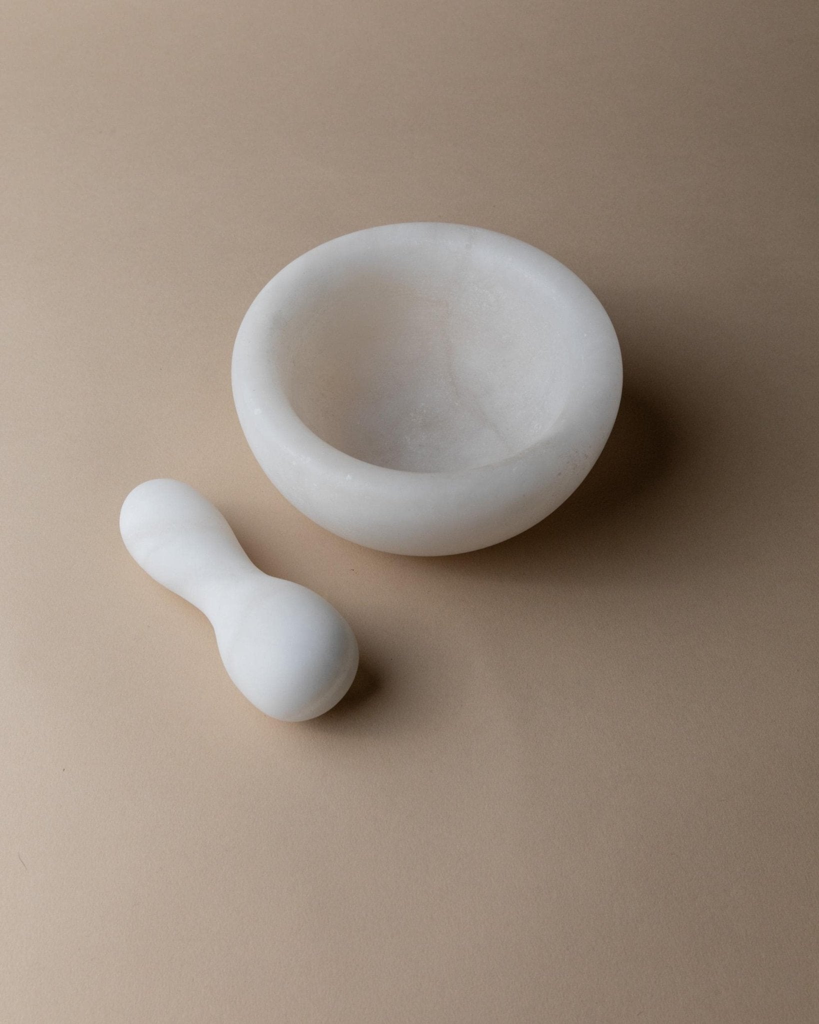 Vintage Marble Mortar and Pestle - White Stone with structure - Mid Century Design Italy 1980s - Kitchen Accessory, Retro Gift Idea_Bottega Jacobs