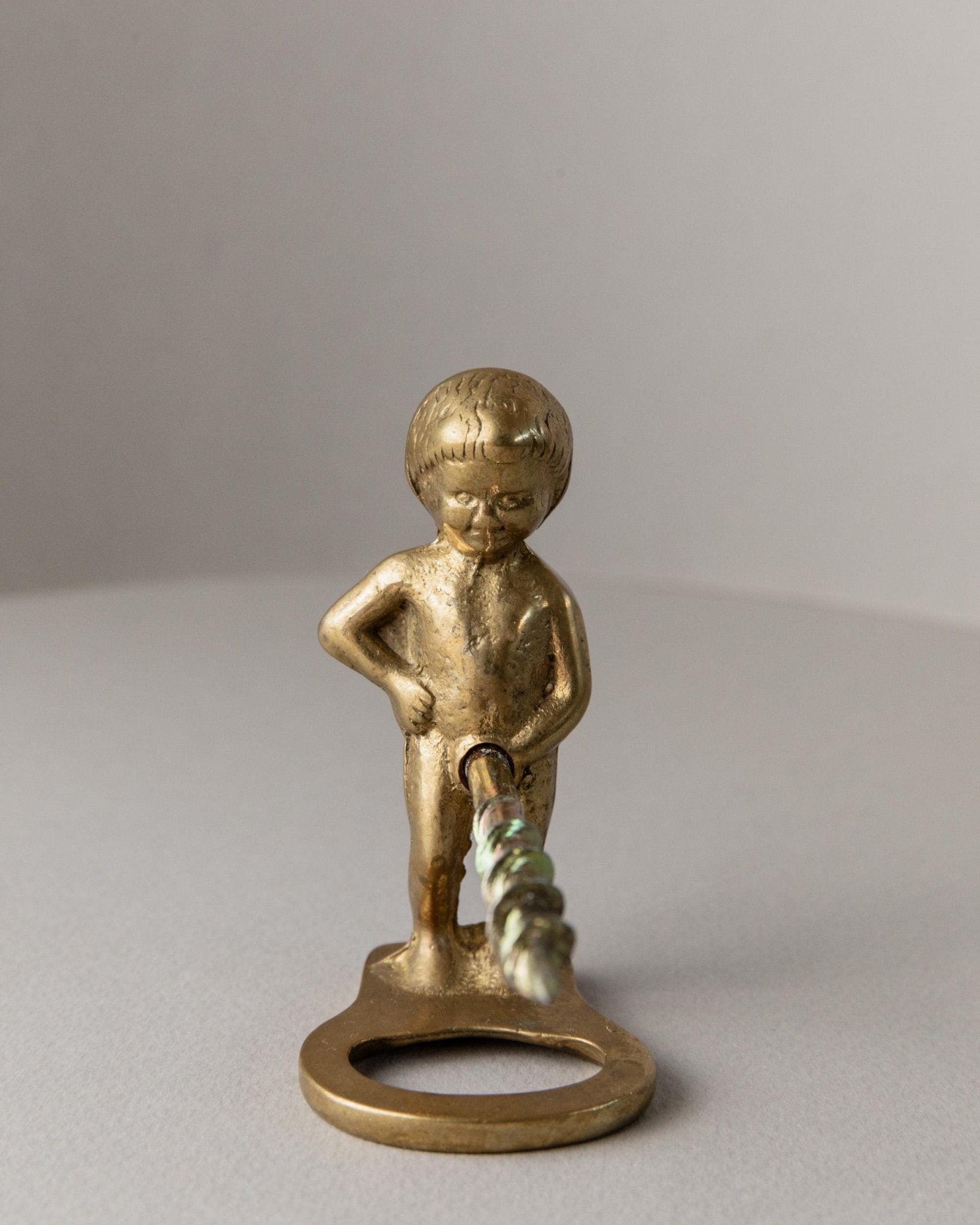 Vintage Metal Bottle Opener Boy Figurine - For Corks and Bottle Caps - Mid Century Italy 1960s - Table Decoration, Wine Accessories, Gift_Bottega Jacobs