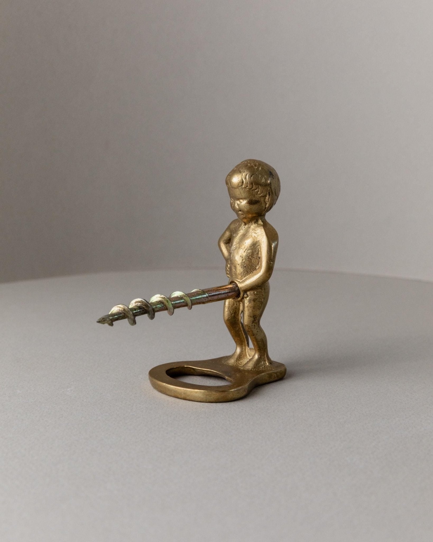 Vintage Metal Bottle Opener Boy Figurine - For Corks and Bottle Caps - Mid Century Italy 1960s - Table Decoration, Wine Accessories, Gift_Bottega Jacobs
