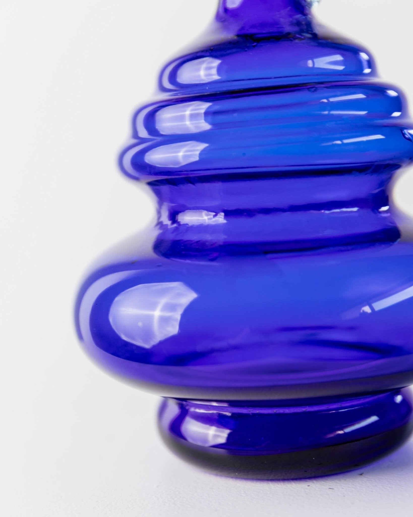 Vintage Murano Carafe - Cobalt Blue with Clear Glass Stopper and Handle - Timeless Mid Century Design Italy 60s - Glass Art, Gift Idea_Bottega Jacobs