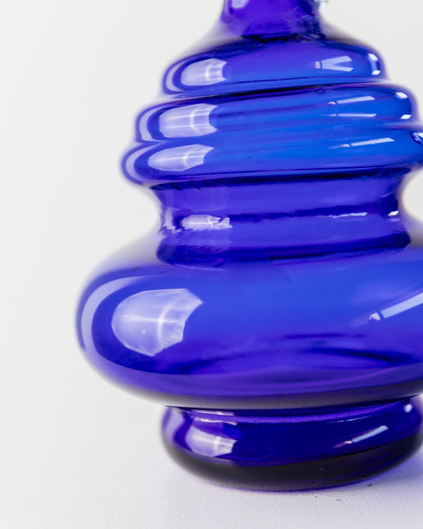 Vintage Murano Carafe - Cobalt Blue with Clear Glass Stopper and Handle - Timeless Mid Century Design Italy 60s - Glass Art, Gift Idea_Bottega Jacobs
