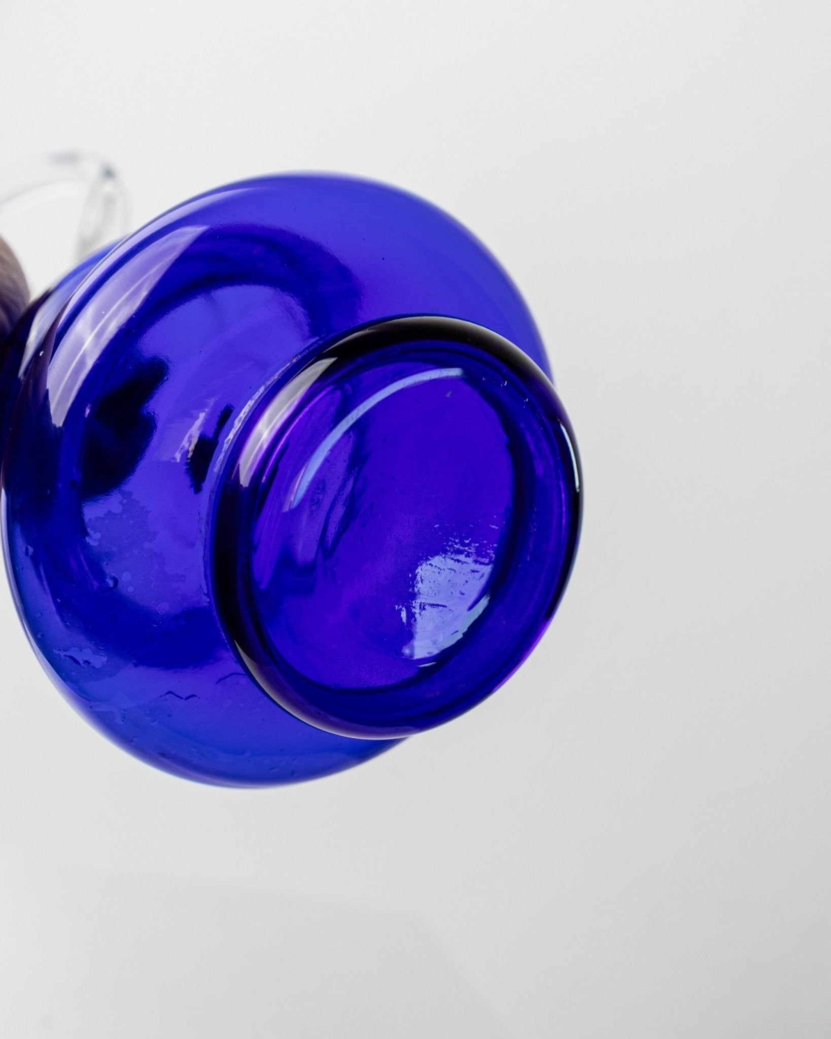 Vintage Murano Carafe - Cobalt Blue with Clear Glass Stopper and Handle - Timeless Mid Century Design Italy 60s - Glass Art, Gift Idea_Bottega Jacobs
