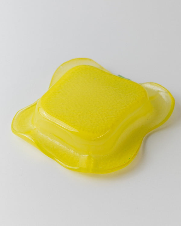 Vintage Murano glass ashtray - bright yellow, lemon motif - design Italy 1980s - gift idea, colourful retro decoration, pop art - Bottega Jacobs